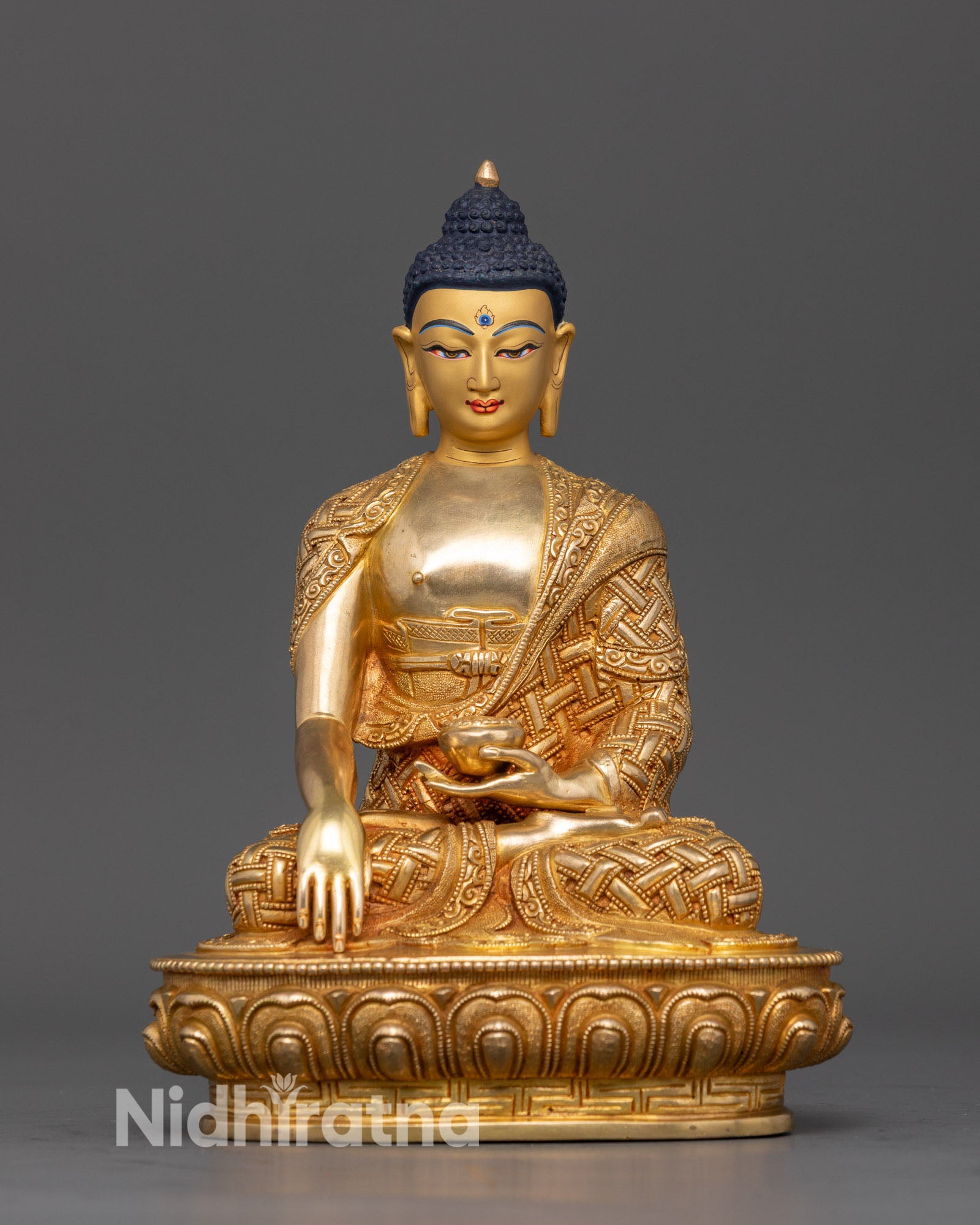 Embrace Serenity: 24K Gold Gilded Buddha Shakyamuni Statue