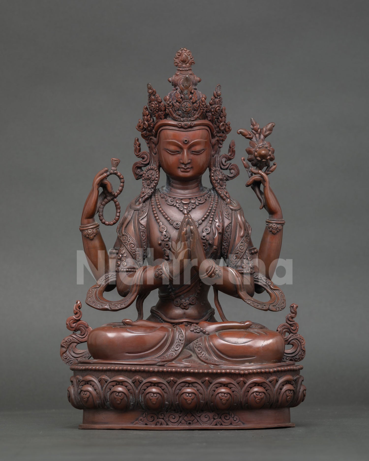 Four-Armed Chenrezig Statue | Tibetan Buddhist Art of Compassion