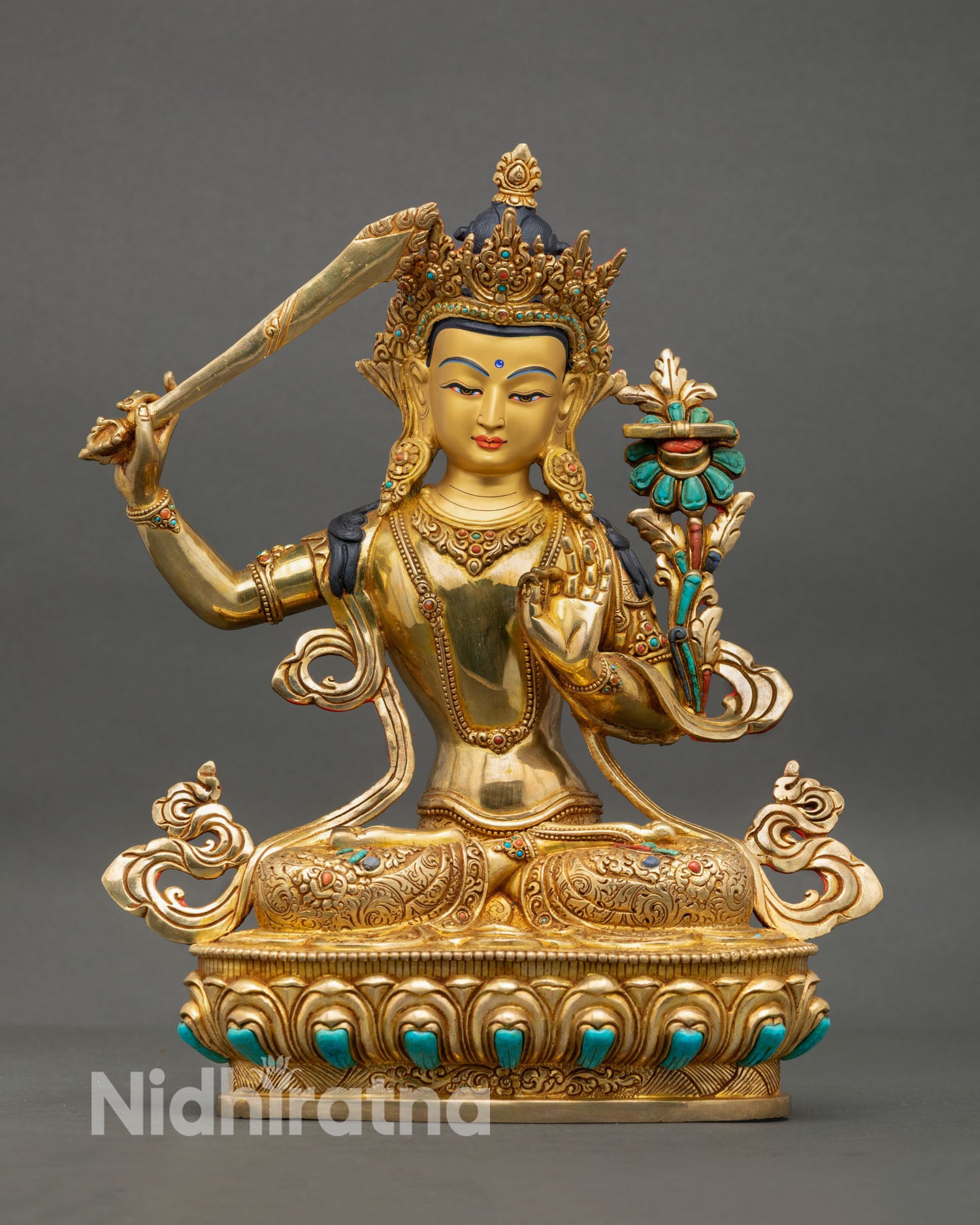 Manjushri Statue – Himalayan Spiritual Sculpture from Nepal