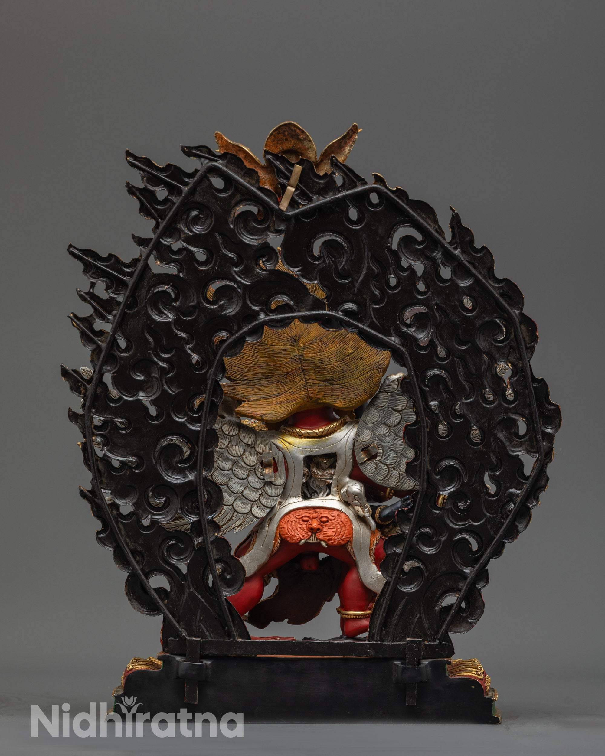 Fierce Hayagriva Deity Statue with Consort, Symbolic Objects
