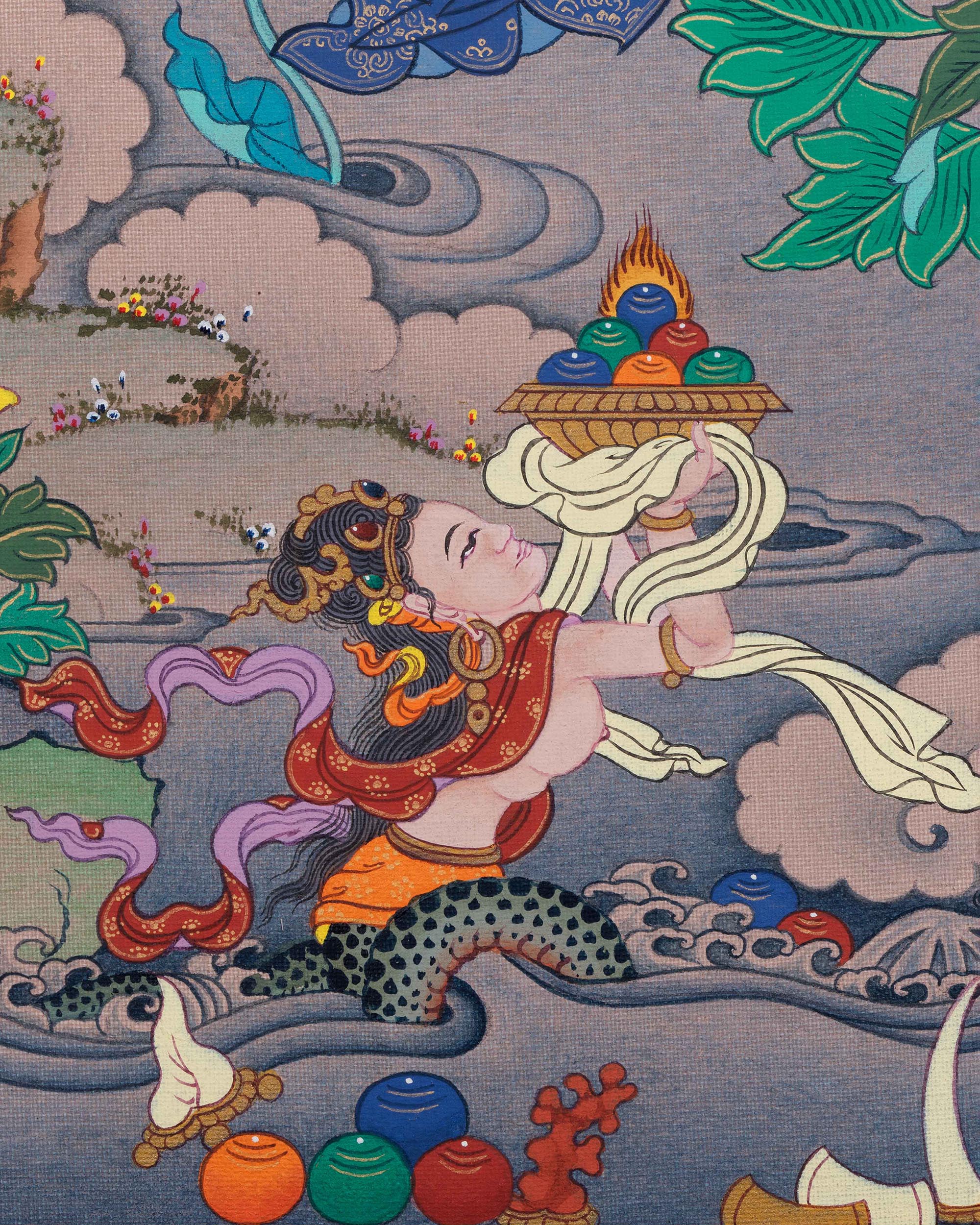 Tibetan White Tara Thangka Painting