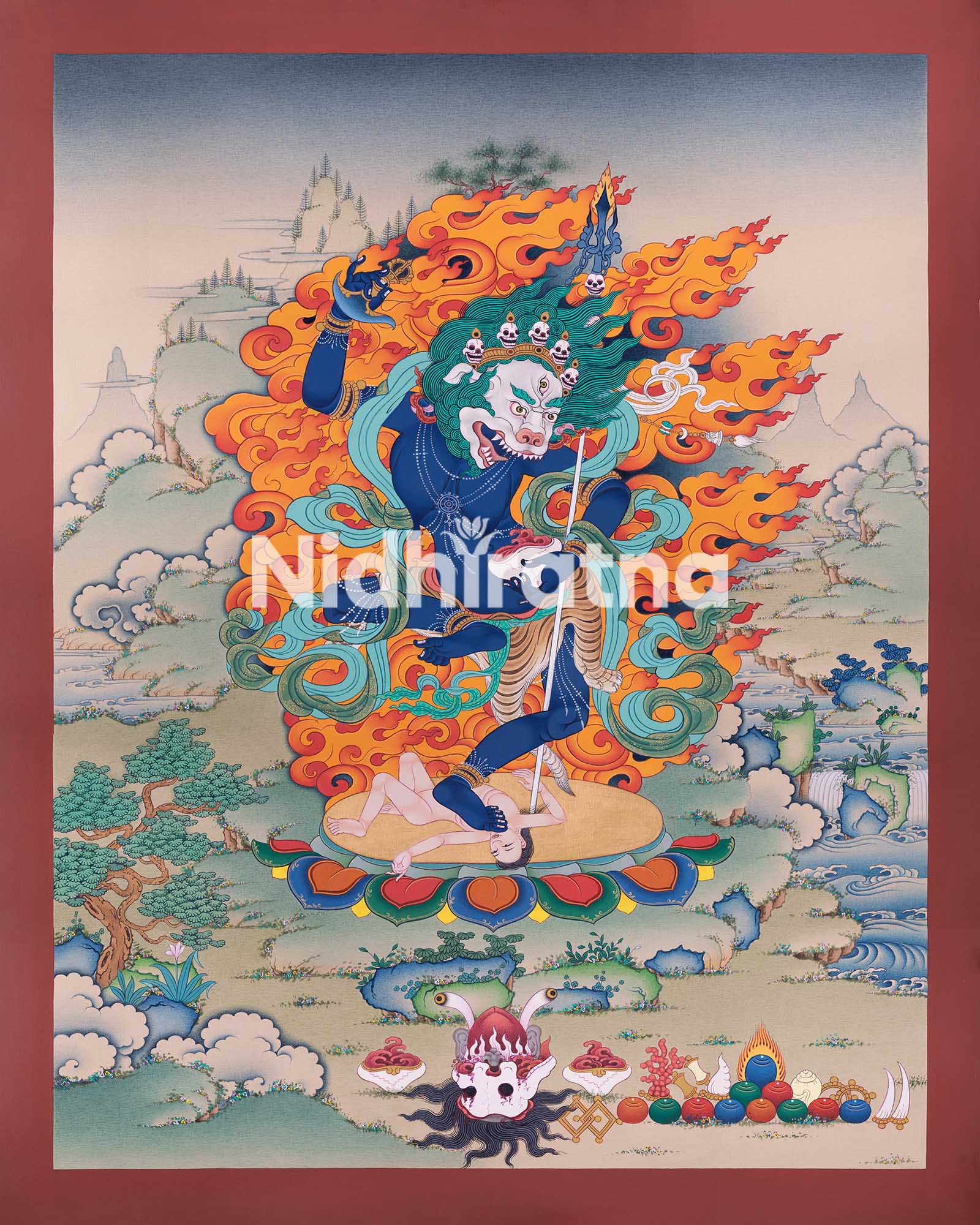 Simha Mukha Thangka Art