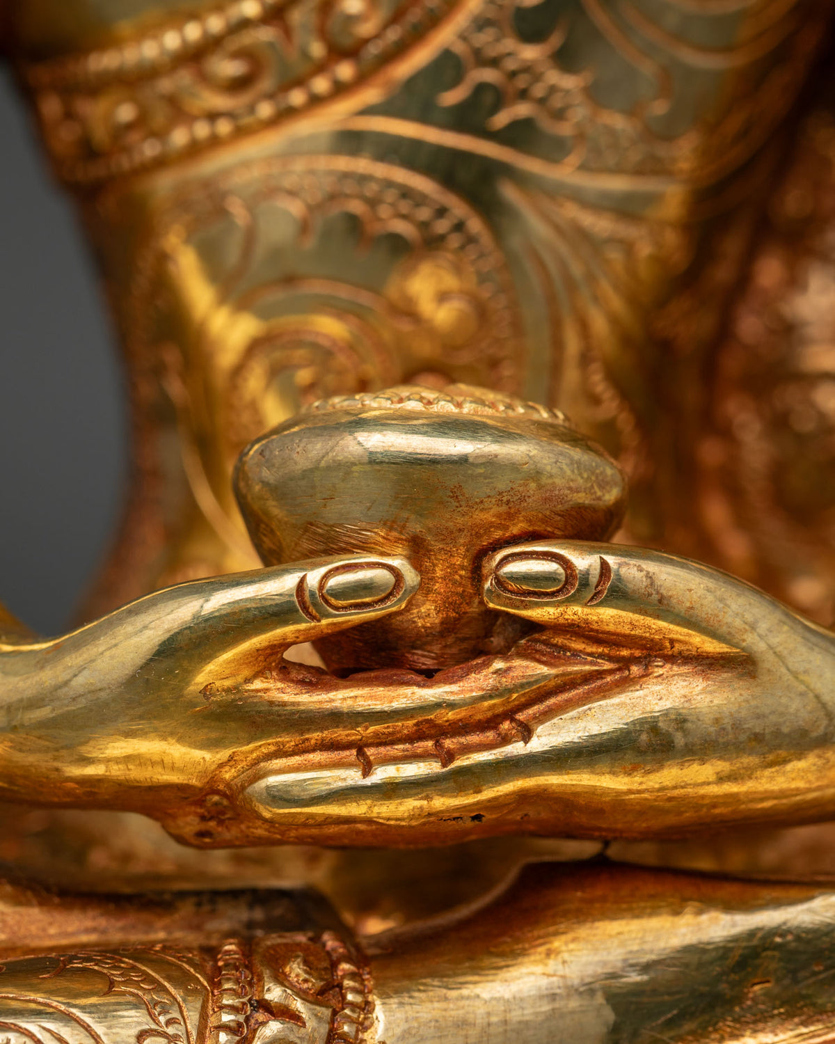 Five Dhyani Buddha Statue Set – 24K Gold Fire-gilded Buddhist Figurine