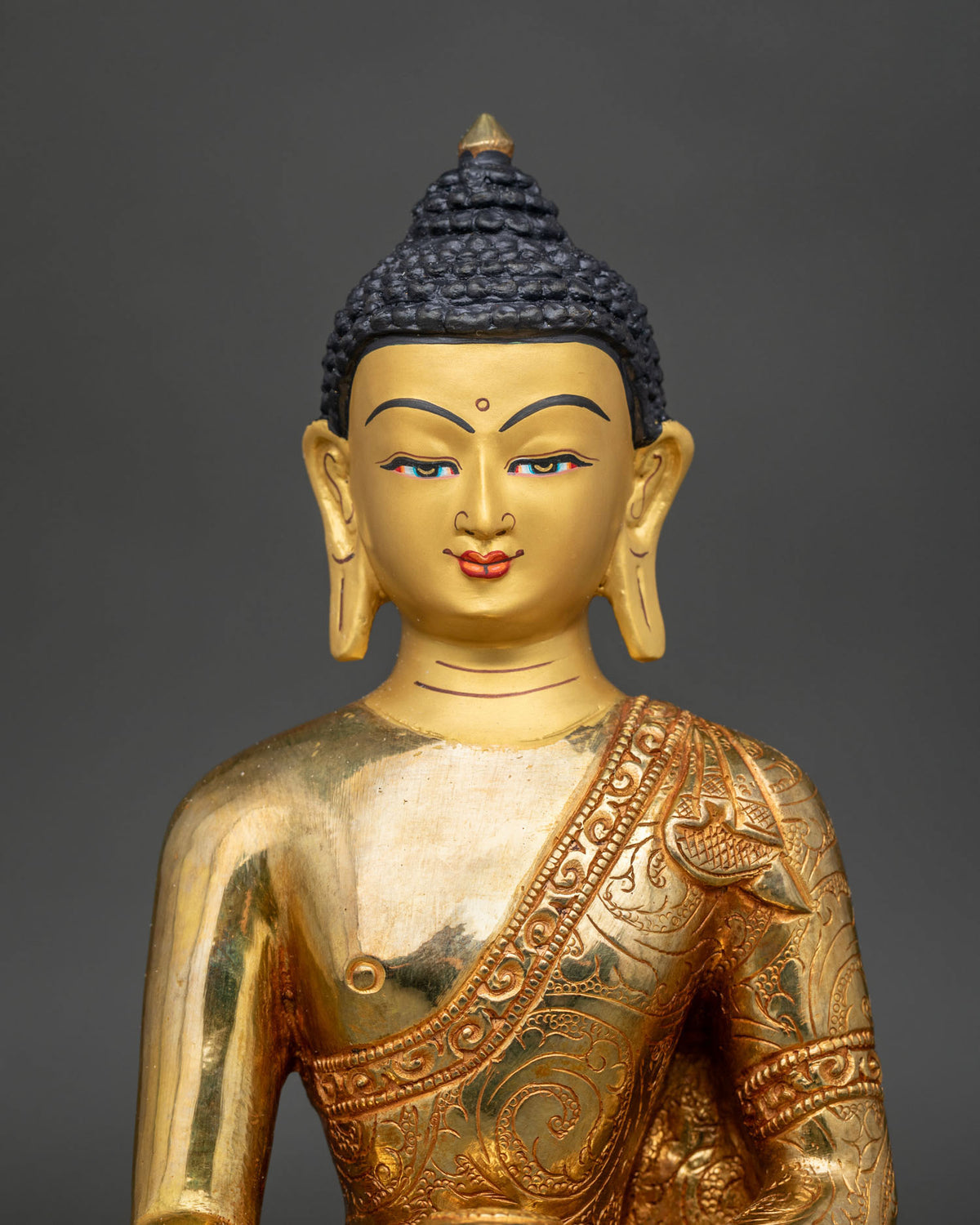 Five Dhyani Buddha Statue Set – 24K Gold Fire-gilded Buddhist Figurine