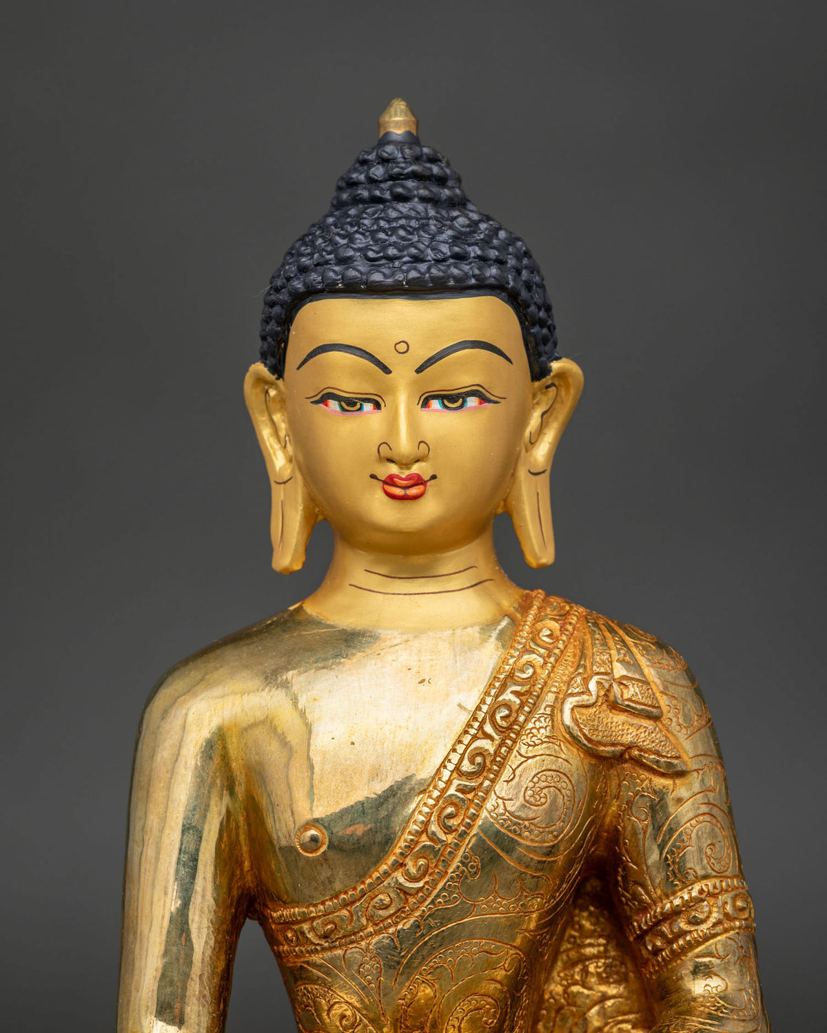 Five Dhyani Buddha Statue Set – 24K Gold Fire-gilded Buddhist Figurine