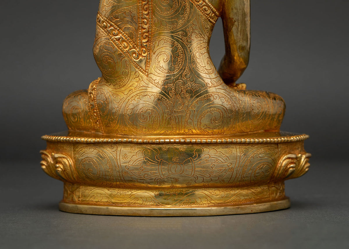 Five Dhyani Buddha Statue Set – 24K Gold Fire-gilded Buddhist Figurine