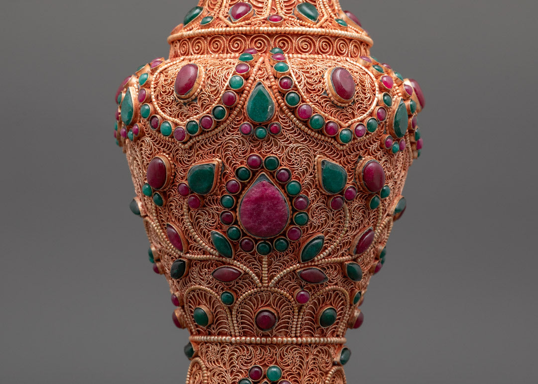 Tibetan Flower Vase Set for Offerings and Decor