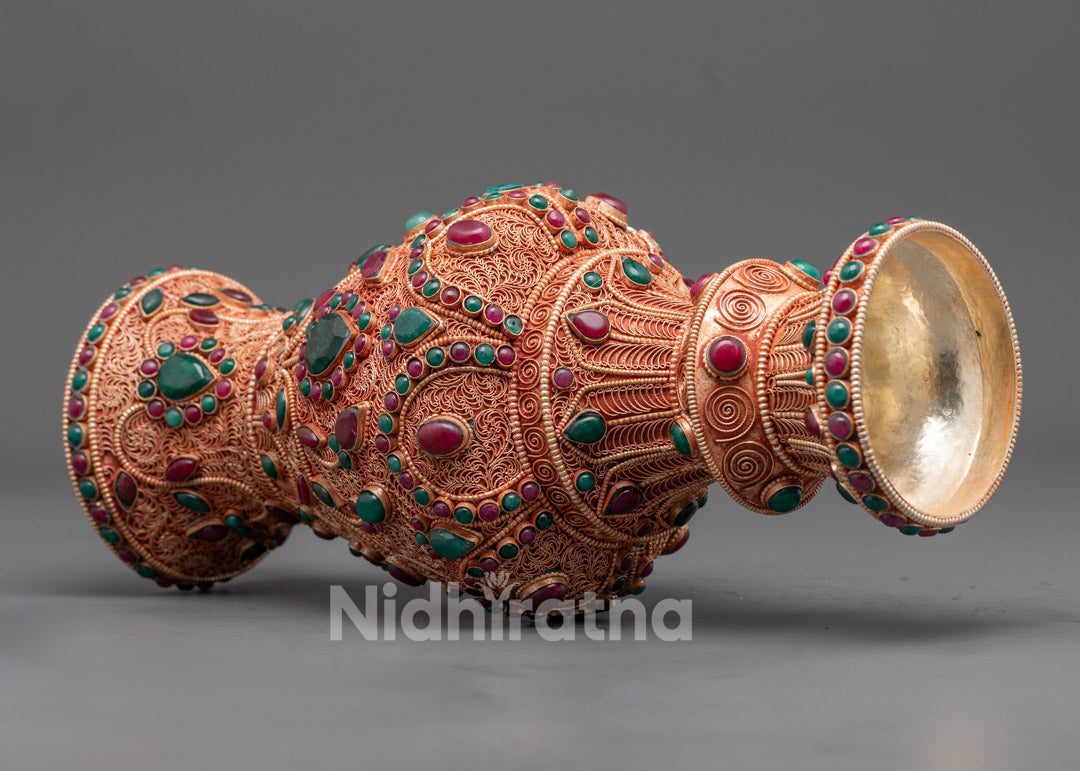 Tibetan Flower Vase Set for Offerings and Decor