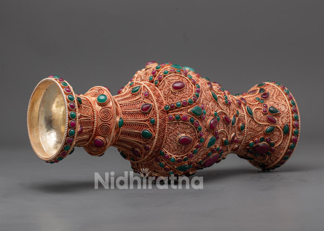 Tibetan Flower Vase Set for Offerings and Decor