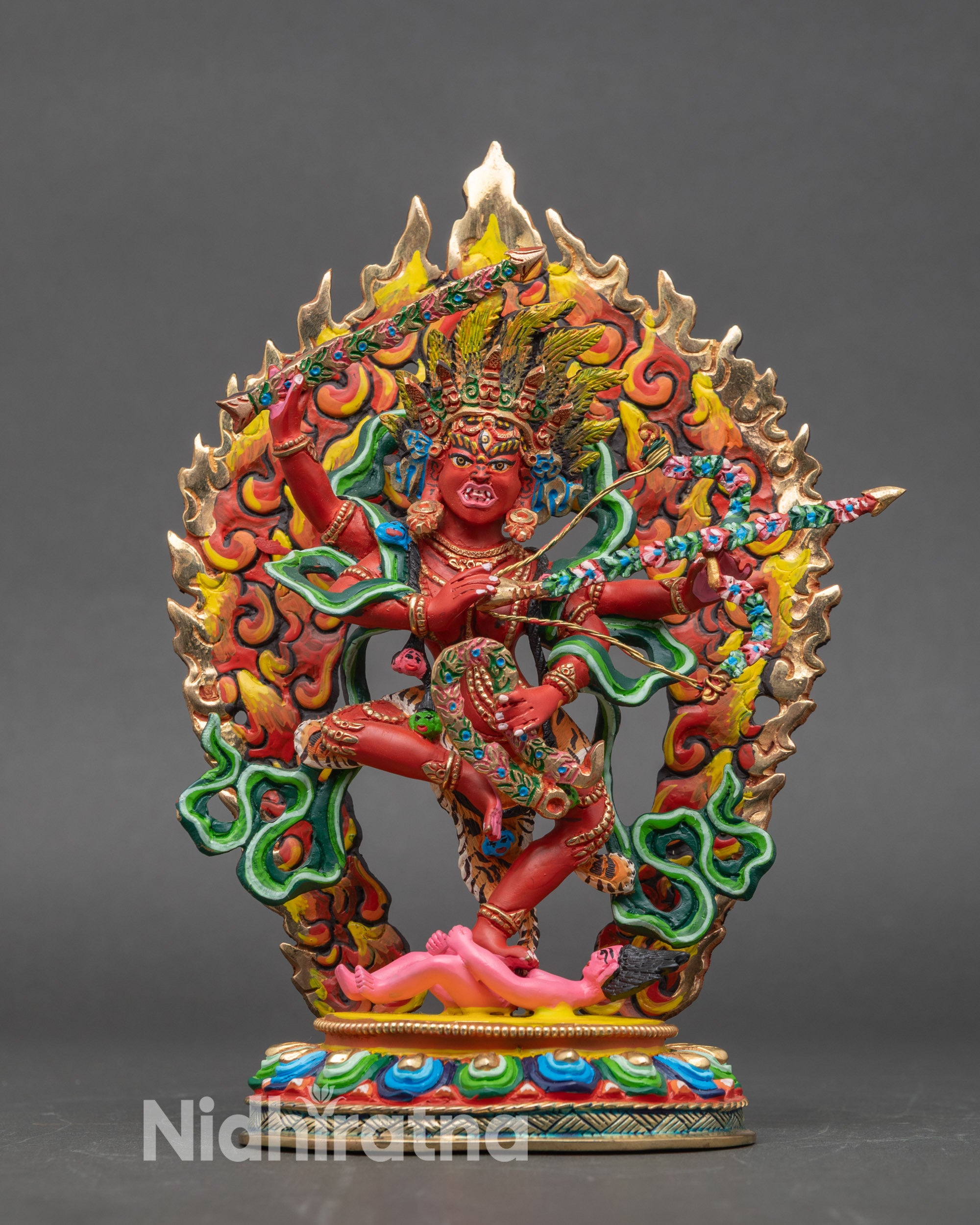 クリキュラ(Cricula Trifenestrata) 作品 美術品 アート Kurukulla Statue – Red Goddess of Attraction in Vajrayana Buddhism