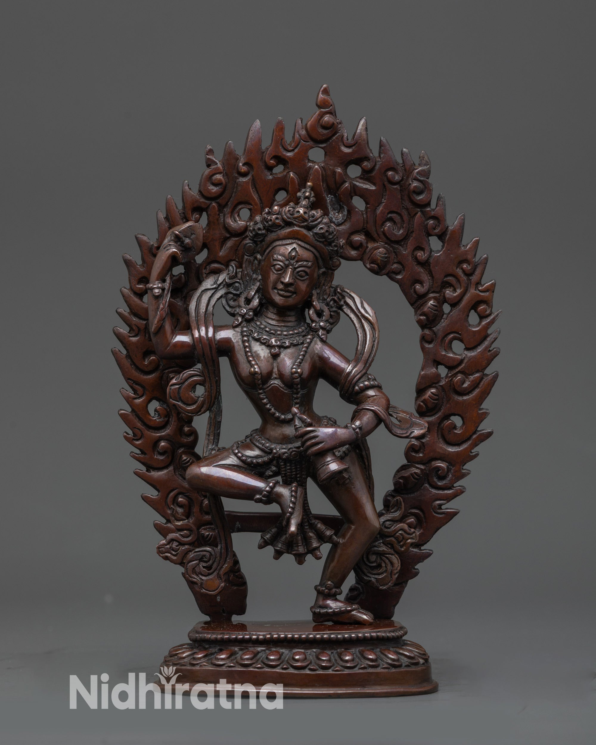 8” Tibetan yogini Chod practice copper figure