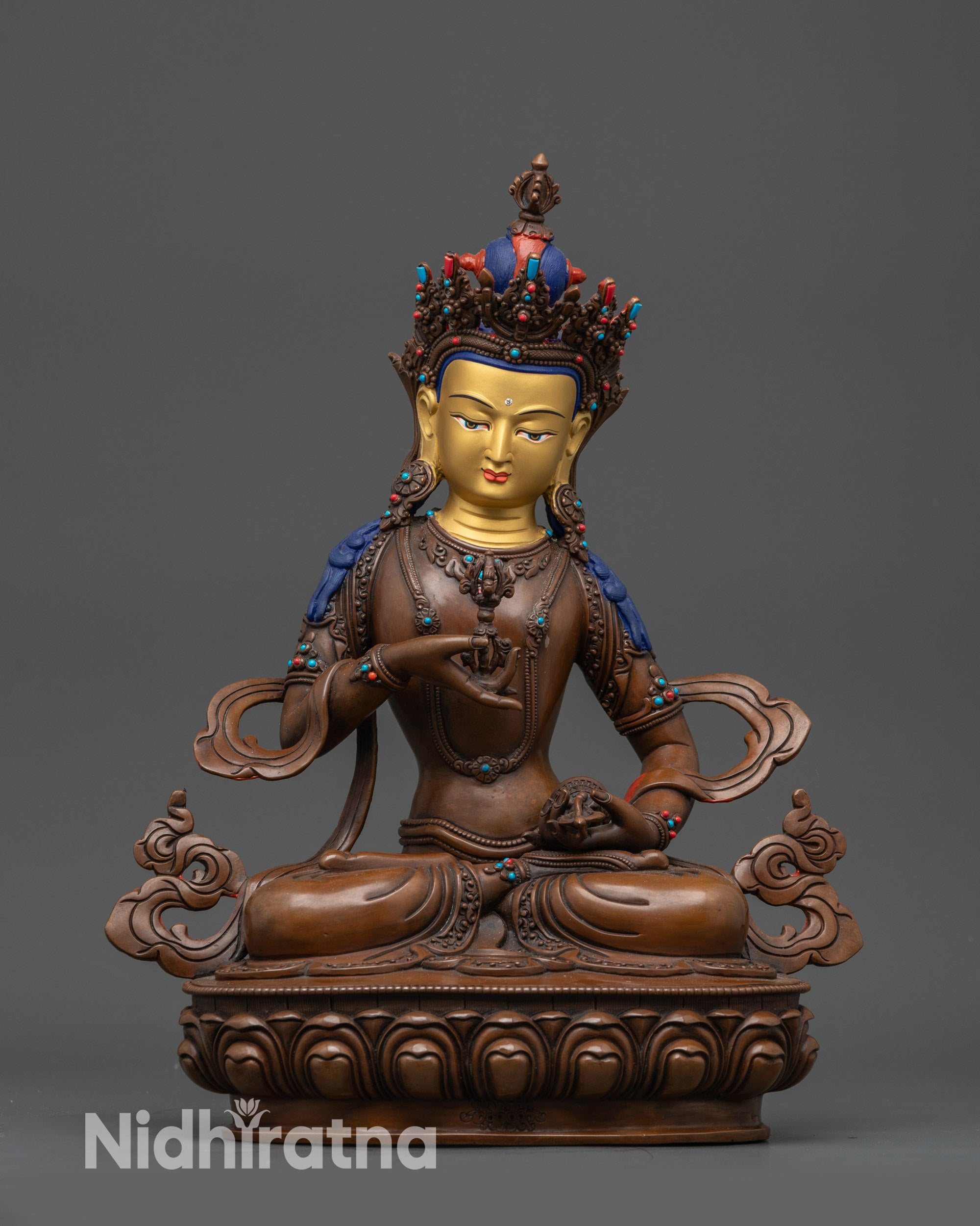 handcrafted Buddhist altar and meditation figure