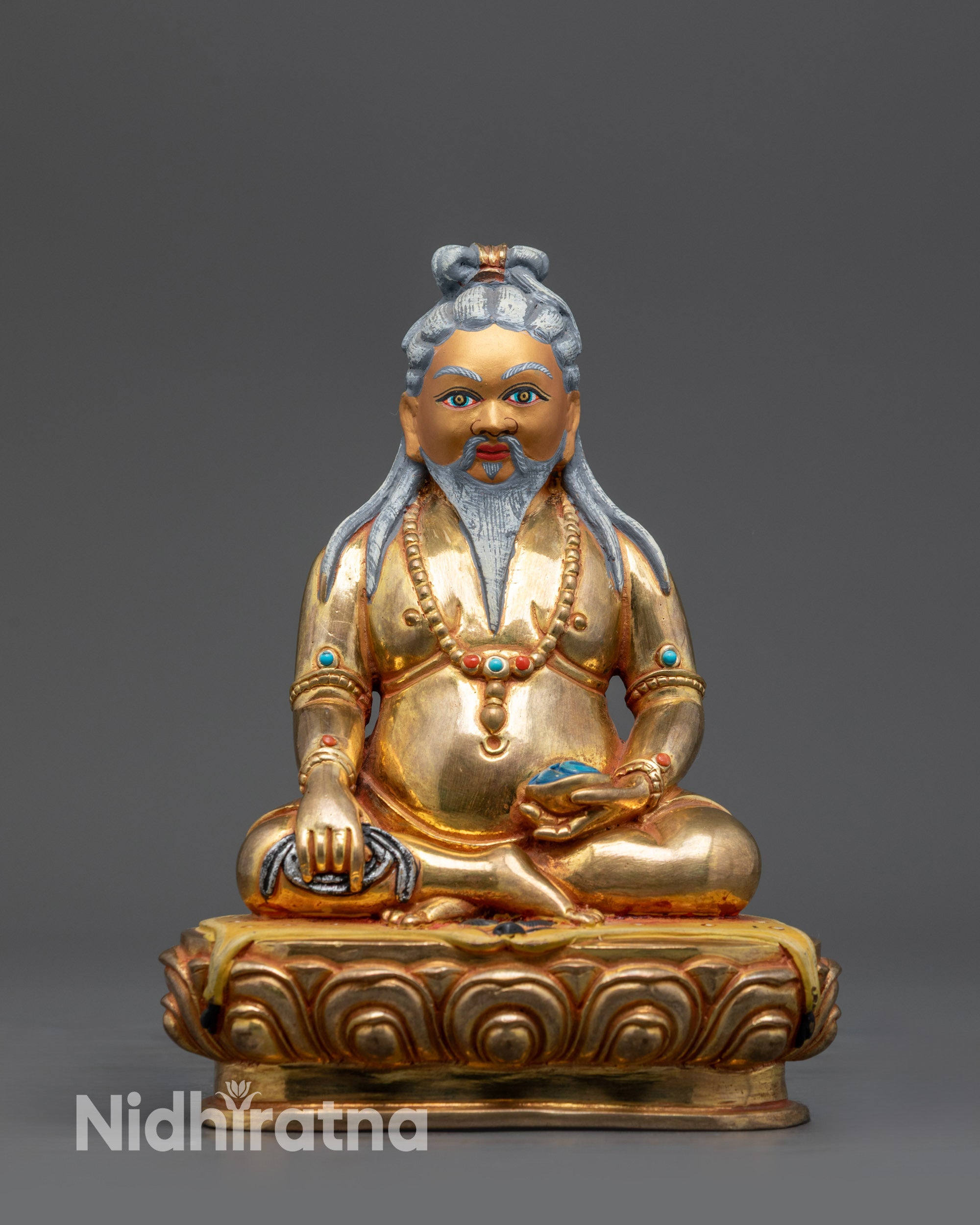 Front view of Enlightened Yogi Thang Tong Gyalpo Statue handmade in Nepal