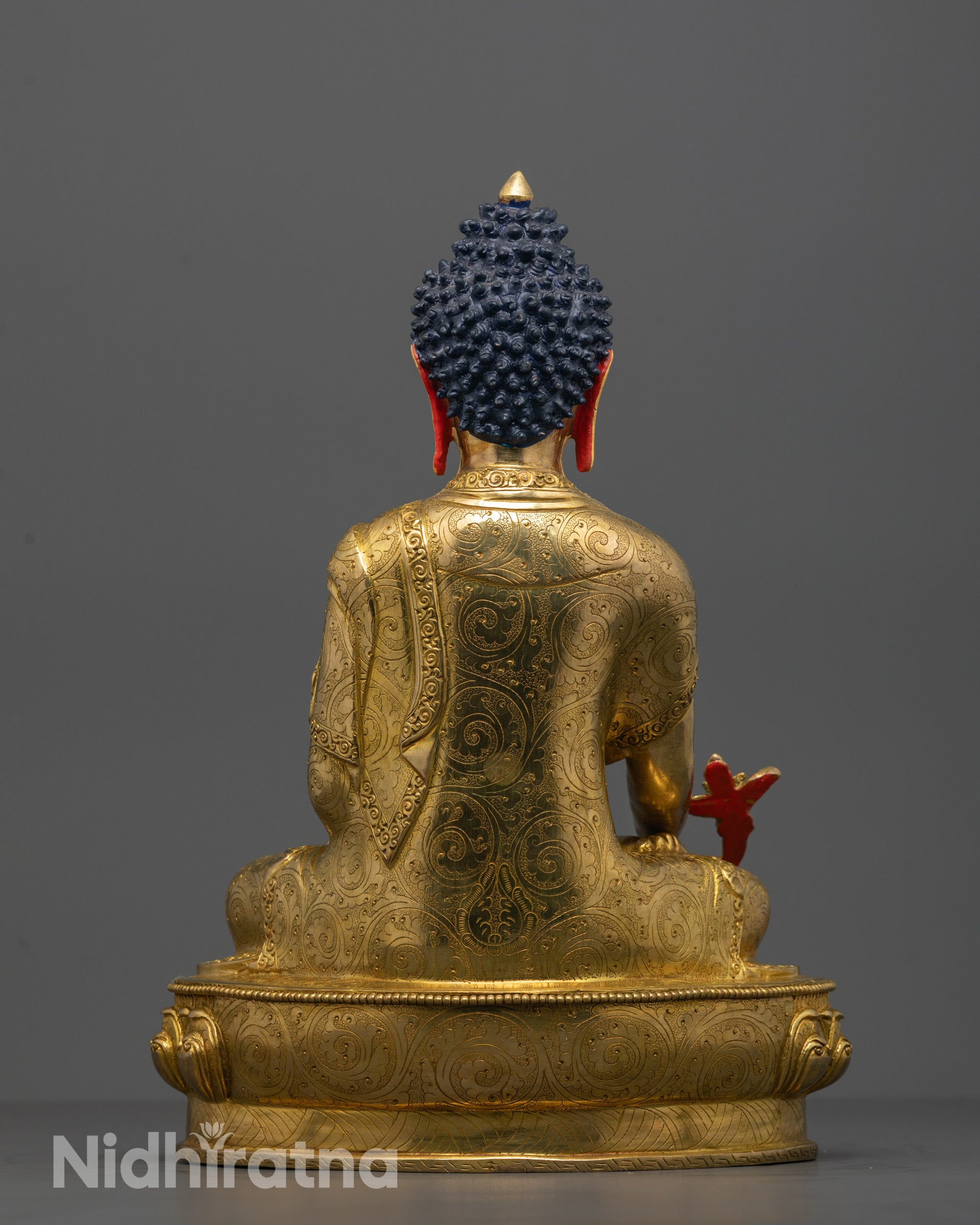 Full-body image of Medicine Buddha Statue handcrafted using lost wax method