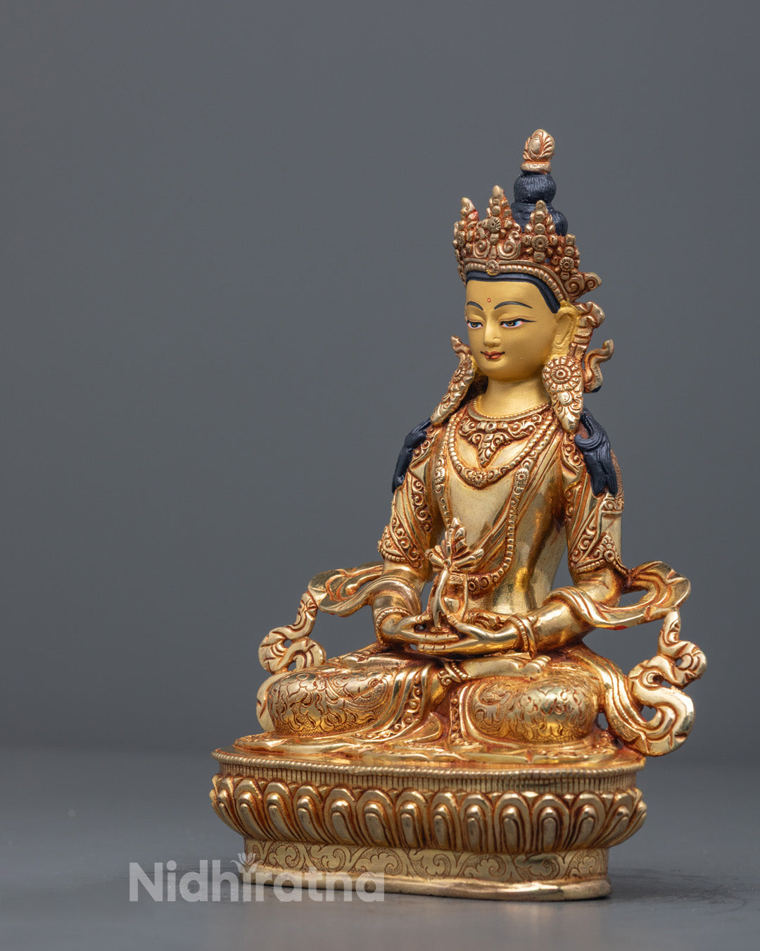 Amitayus Buddha Seated with Longevity Vase – Traditional Nepalese Buddhist Art