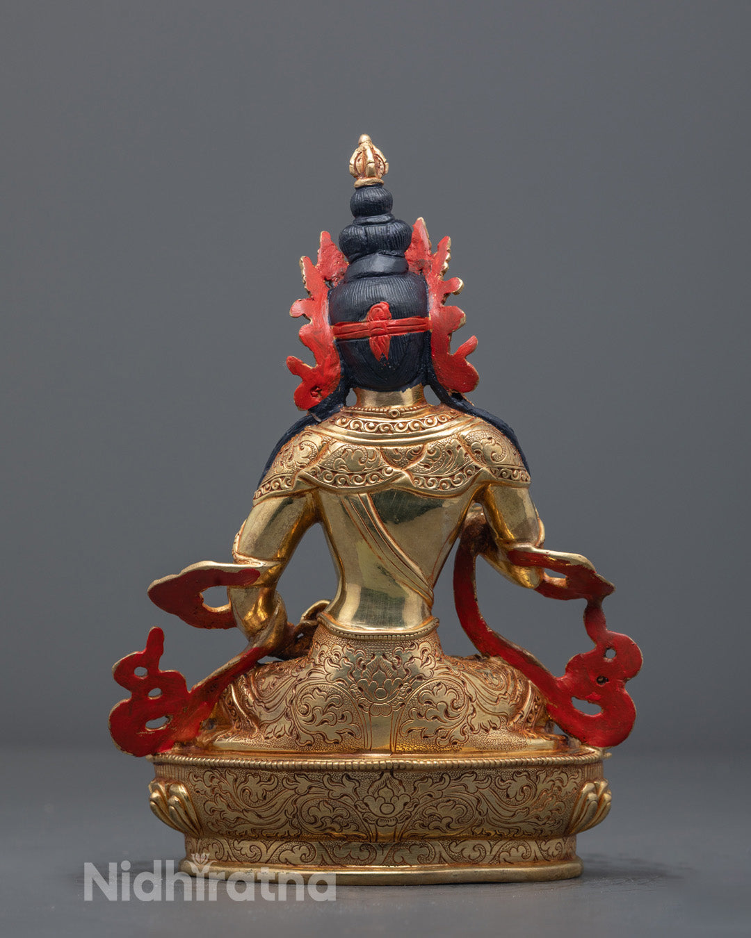 Traditional Lost Wax Cast Vajrasattva Statue on Lotus Base – Spiritual Home Decor