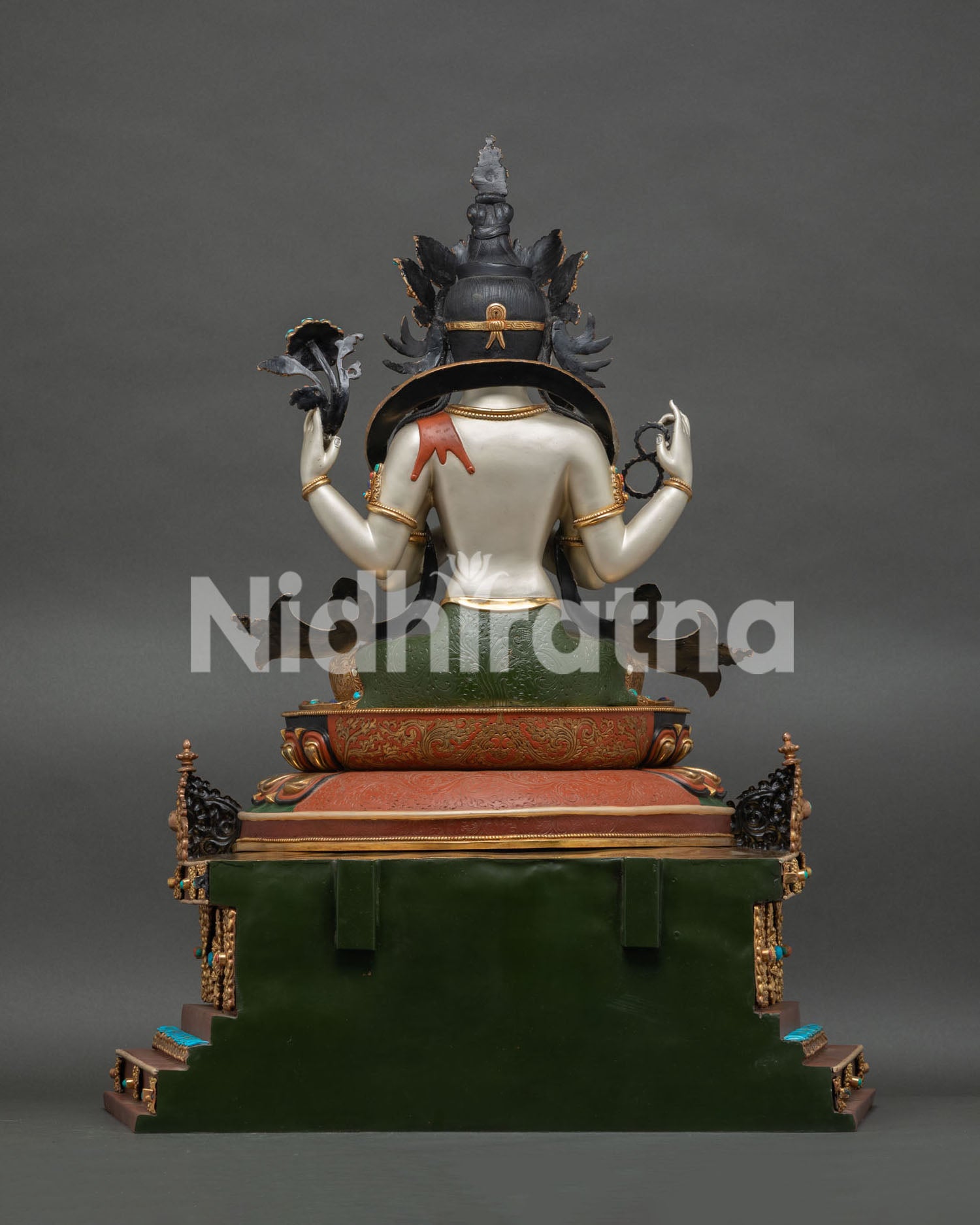 Lord Chenrezig on Celestial Throne Statue – Bodhisattva of Compassion