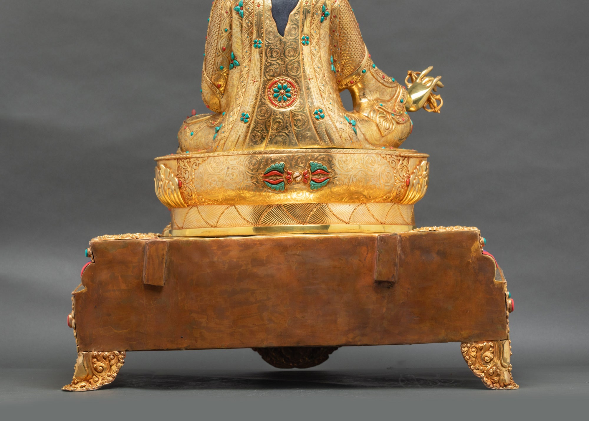 Guru Padmasambhava Statue with Ornate Throne | Buddhist Art & Decor