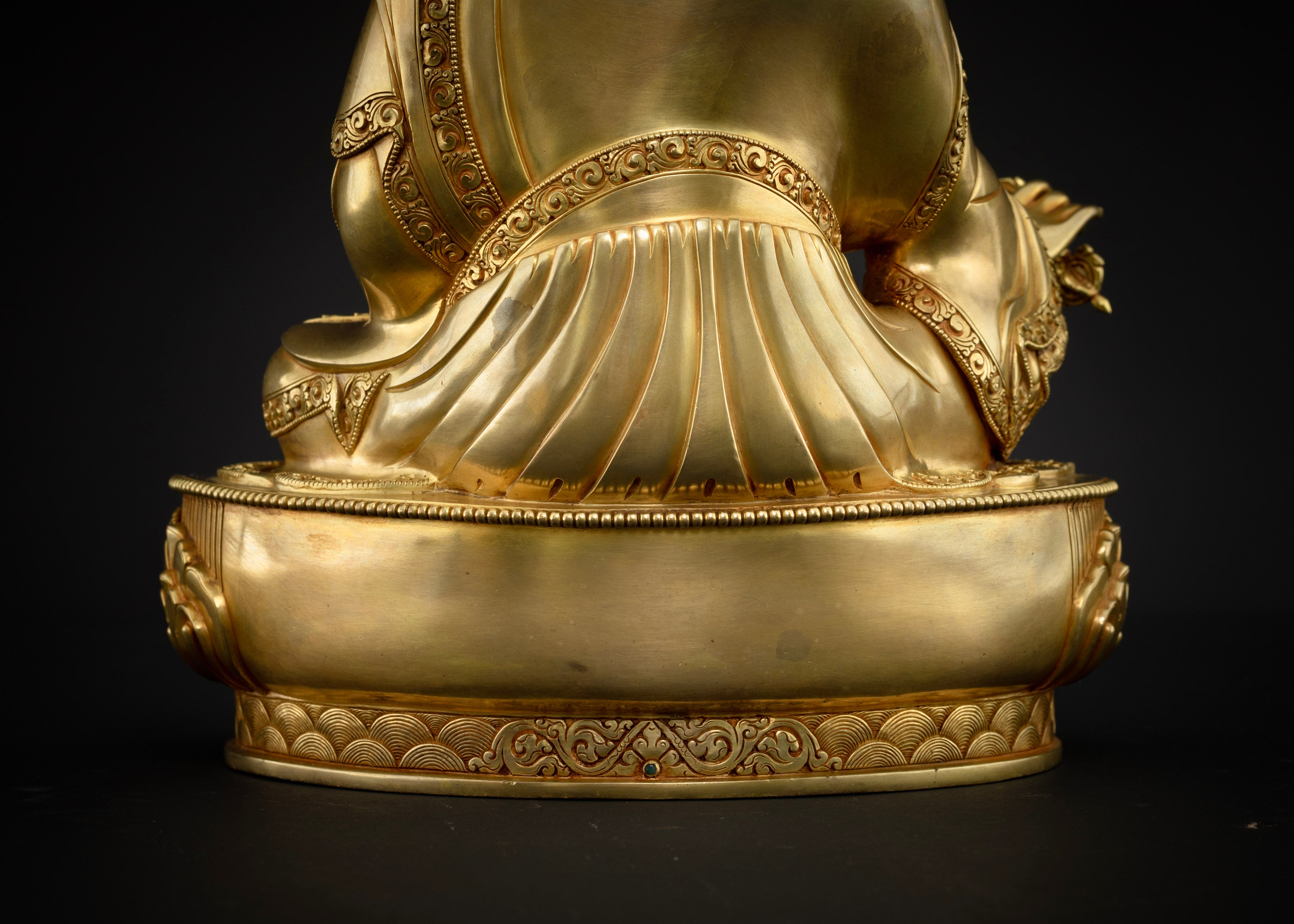 Authentic Guru Rinpoche Statue: Handmade Treasure of Vajrayana