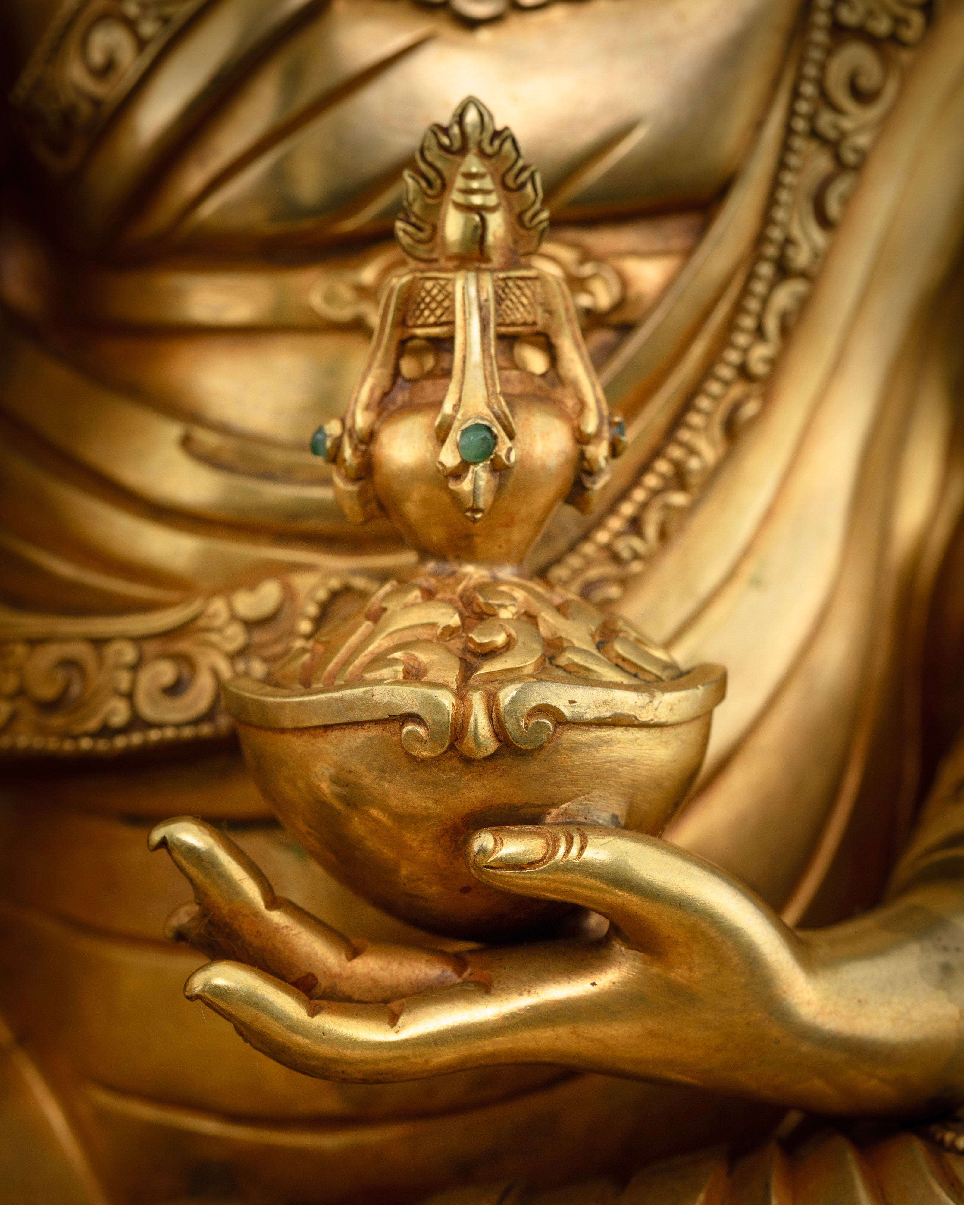 Authentic Guru Rinpoche Statue: Handmade Treasure of Vajrayana