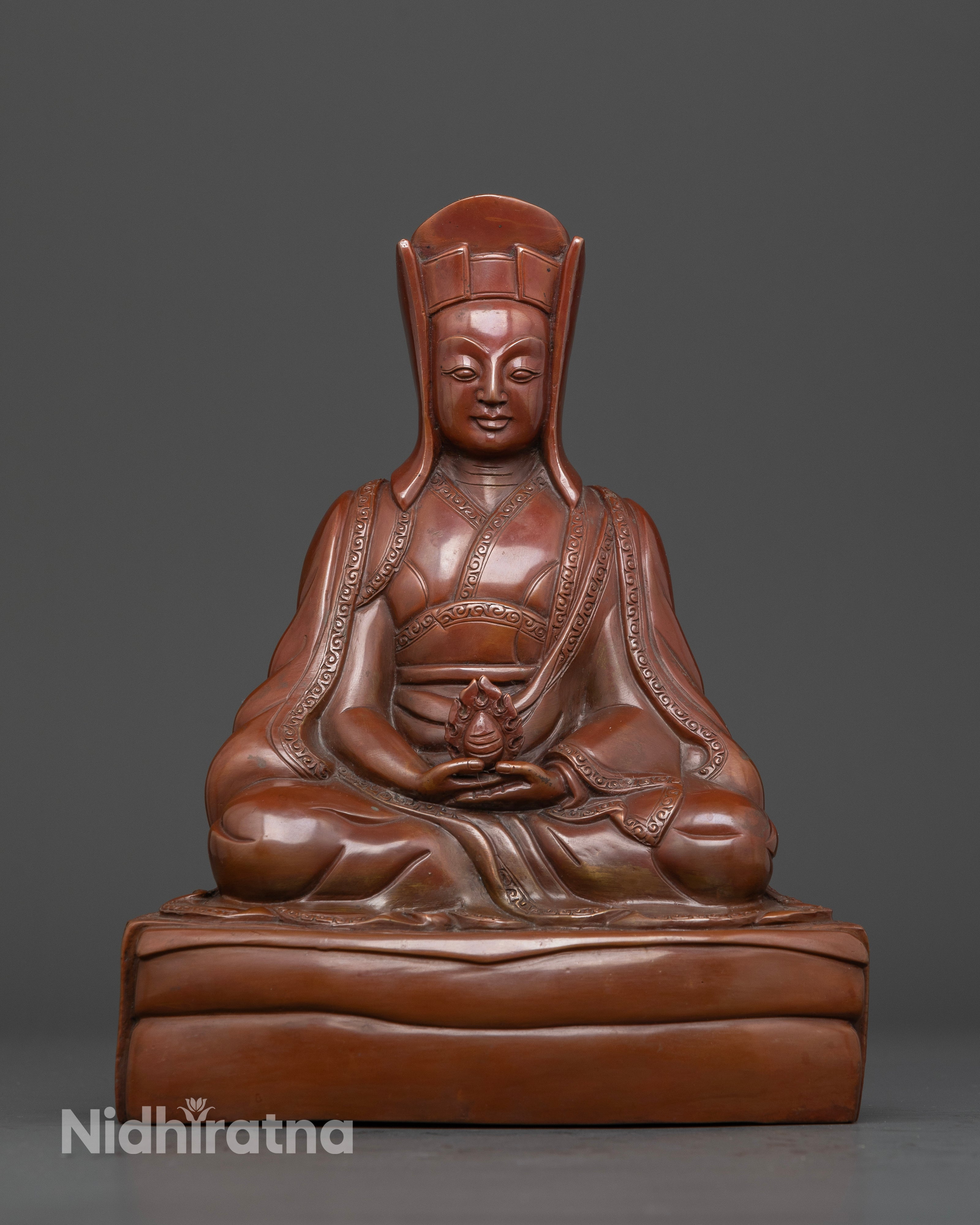 Gampopa in Oxidized Finish: The Timeless Sage of Tibetan Buddhism