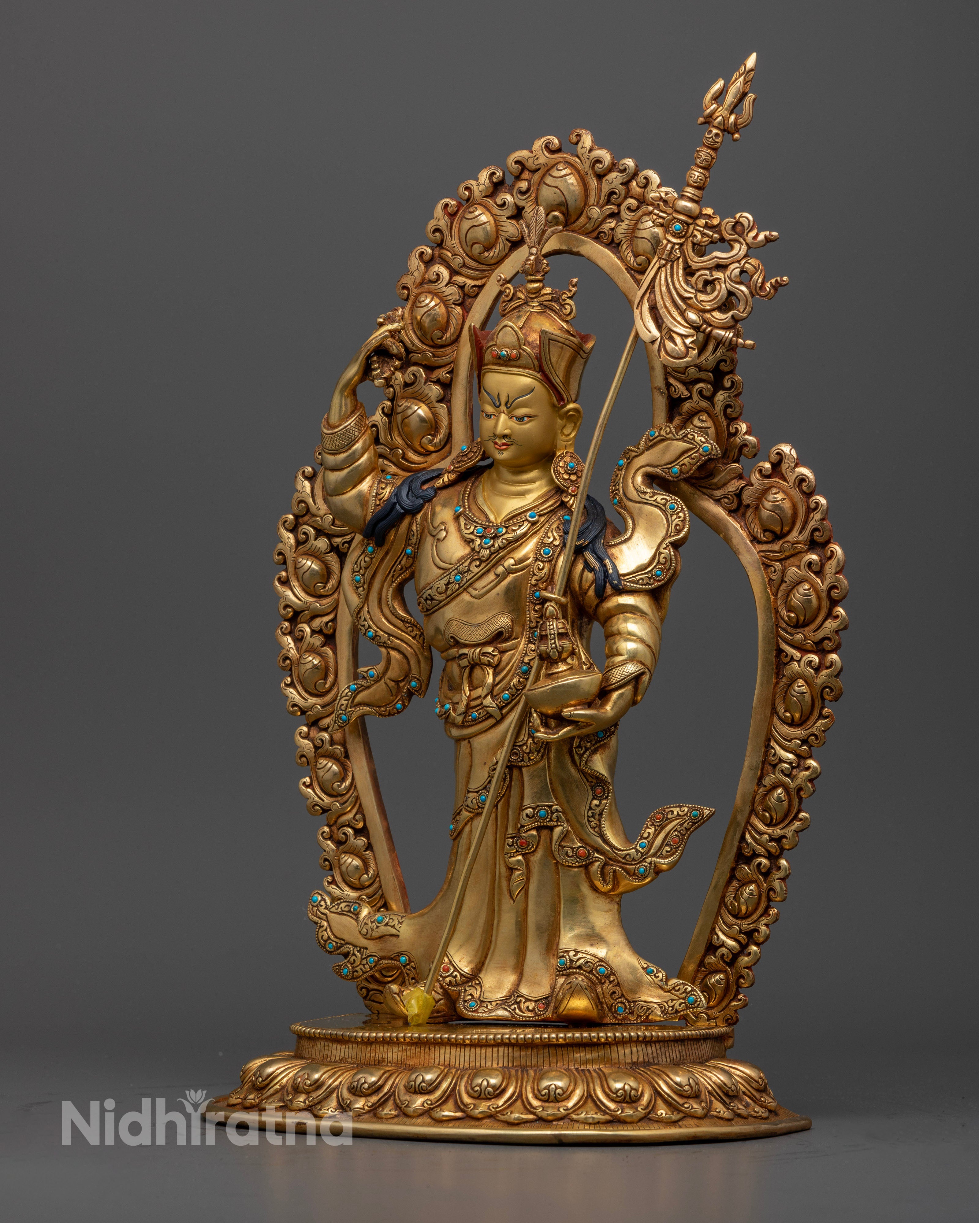Standing Guru Rinpoche Statue | Elegant Buddhist Icons of Wisdom