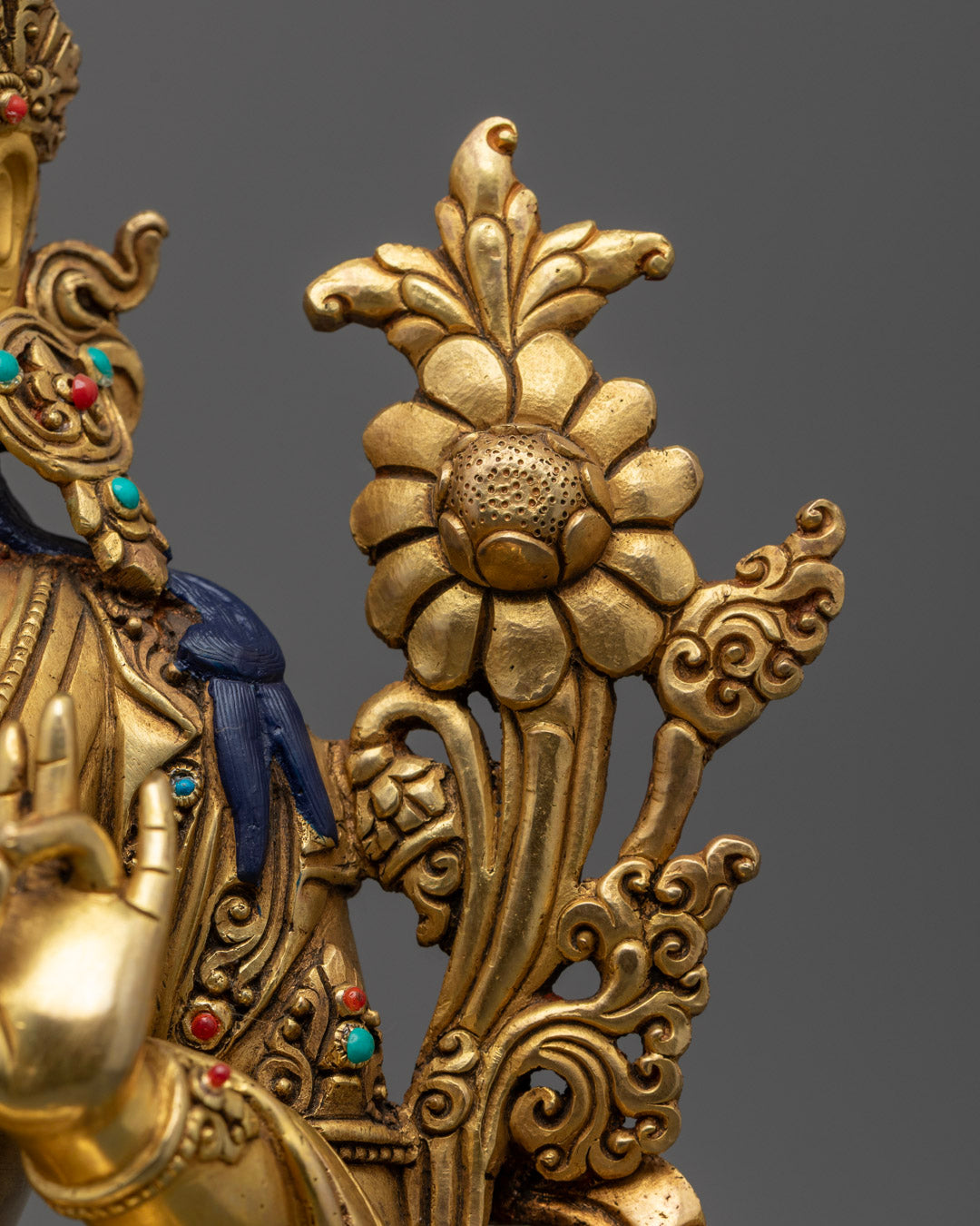 Buddhist Green Tara Sculpture | Traditional Hand Carved Statue