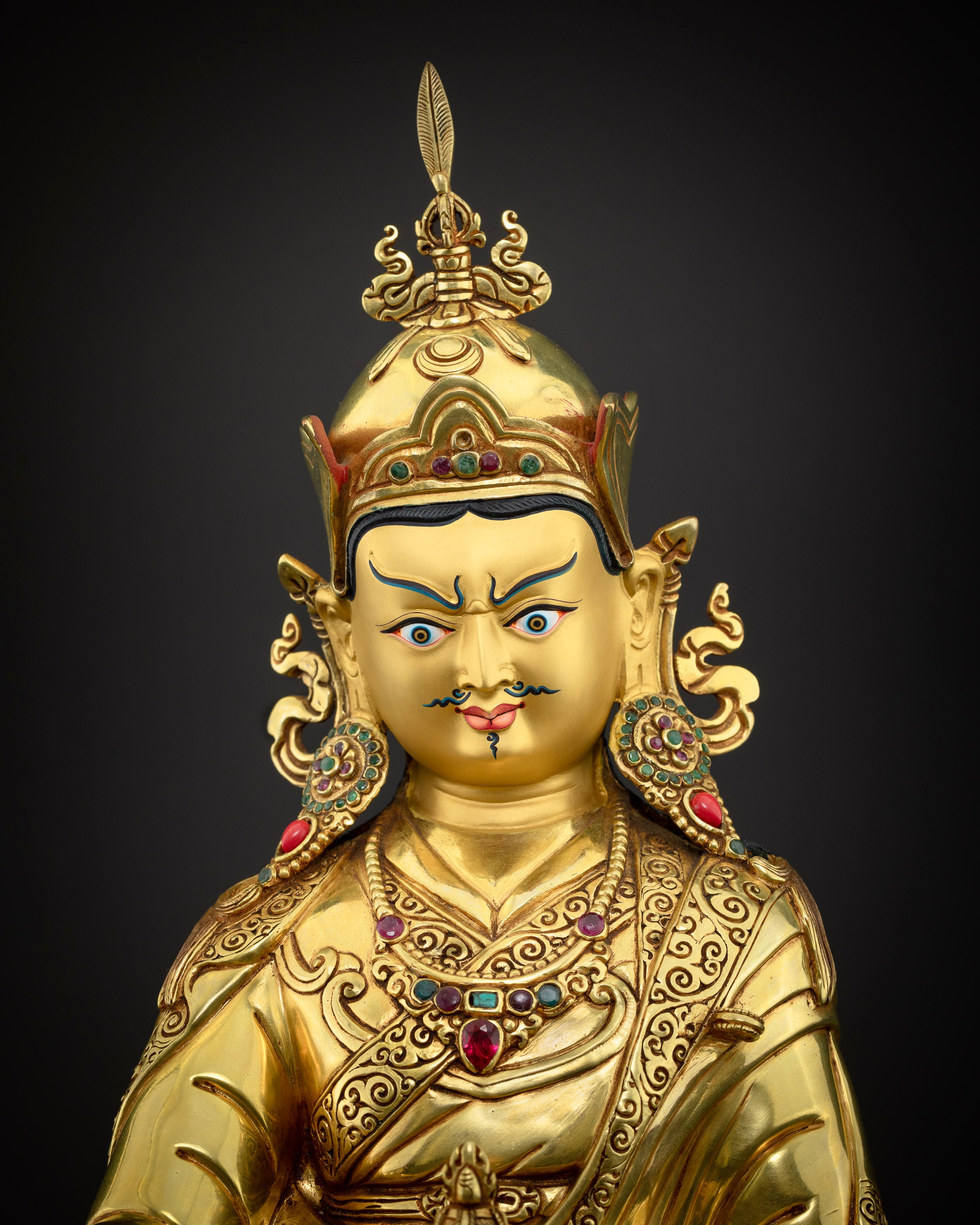 Masterpiece 15.5 Inch Guru Rinpoche Statue | A Spiritual Treasure