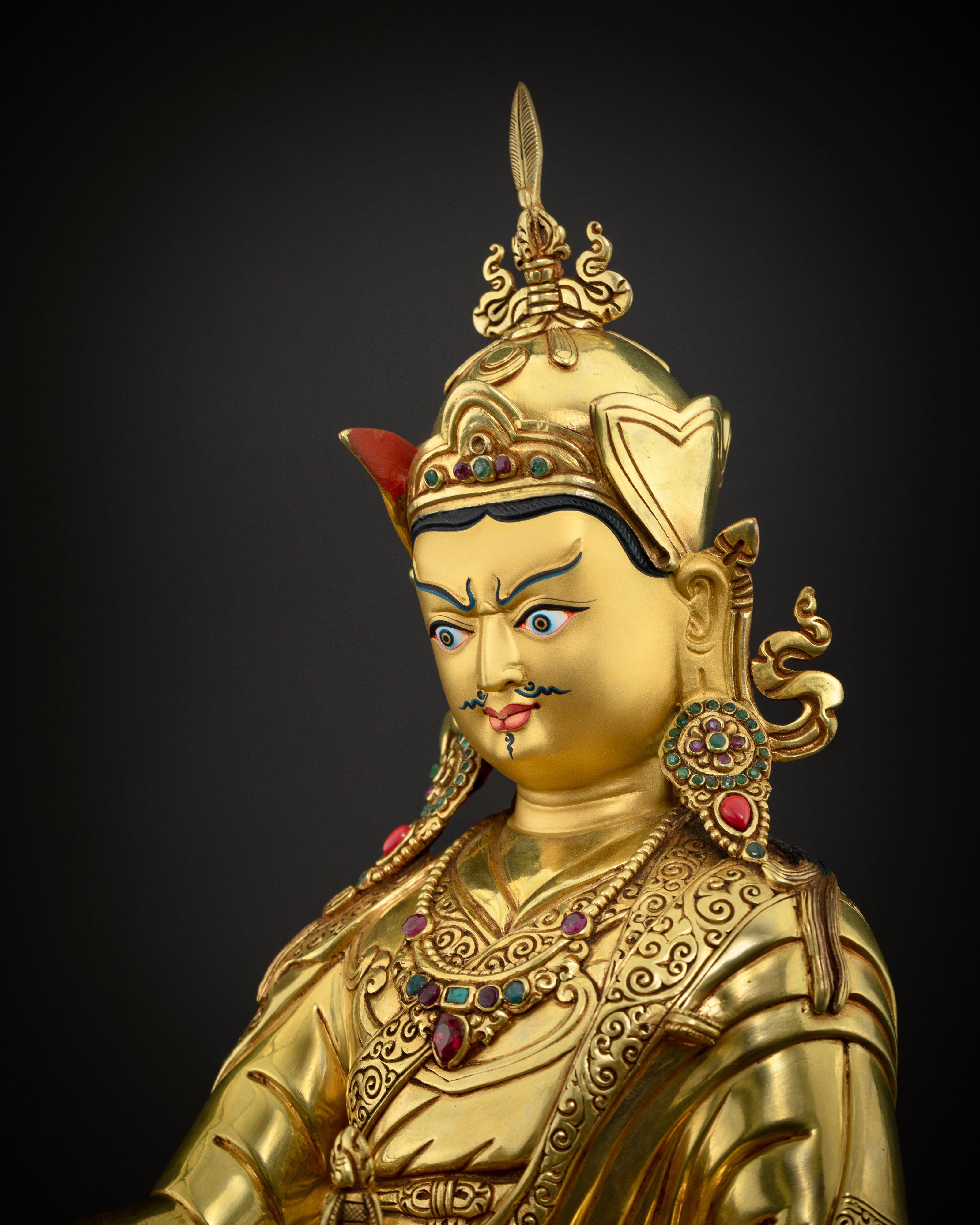 Masterpiece 15.5 Inch Guru Rinpoche Statue | A Spiritual Treasure