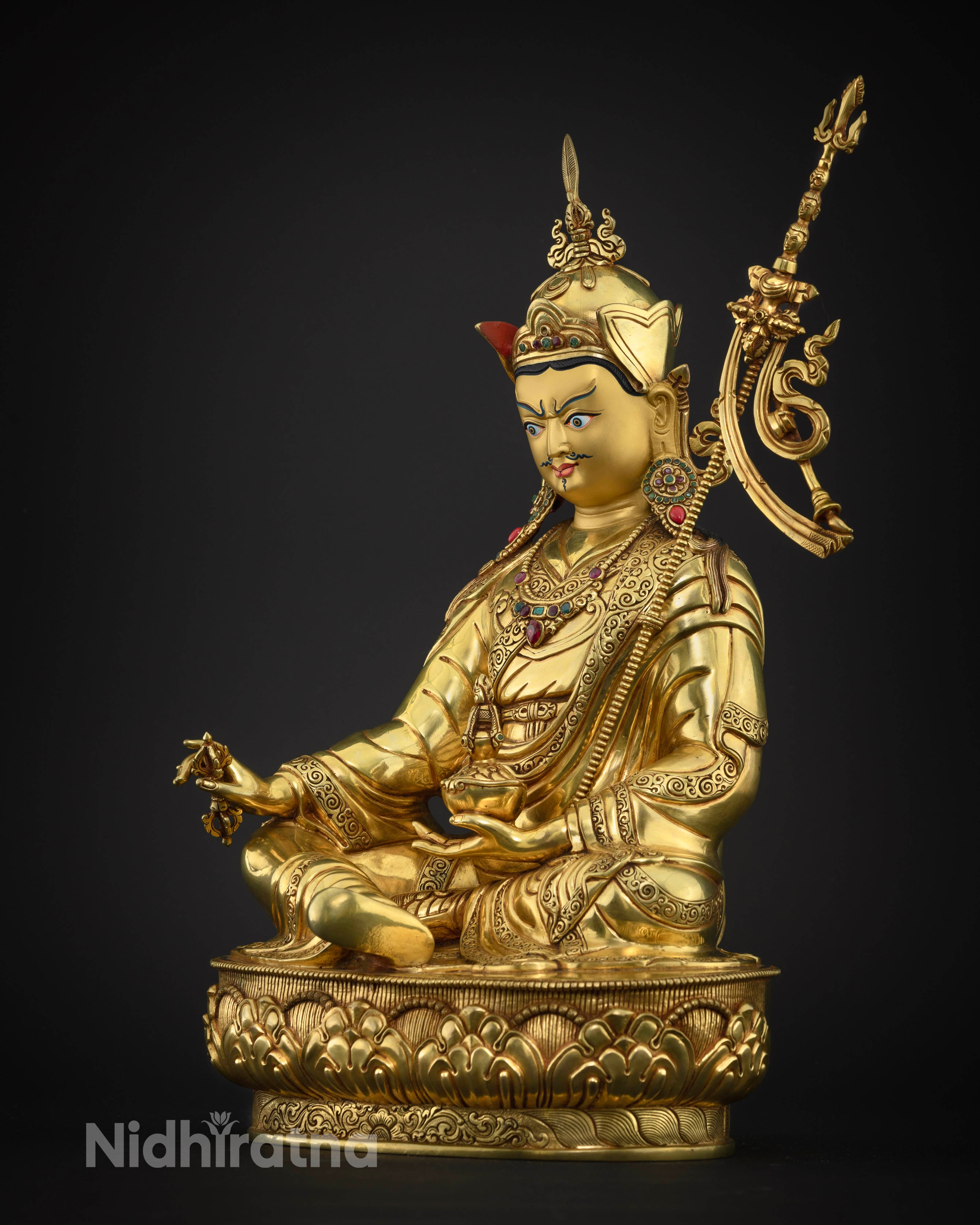 Masterpiece 15.5 Inch Guru Rinpoche Statue | A Spiritual Treasure