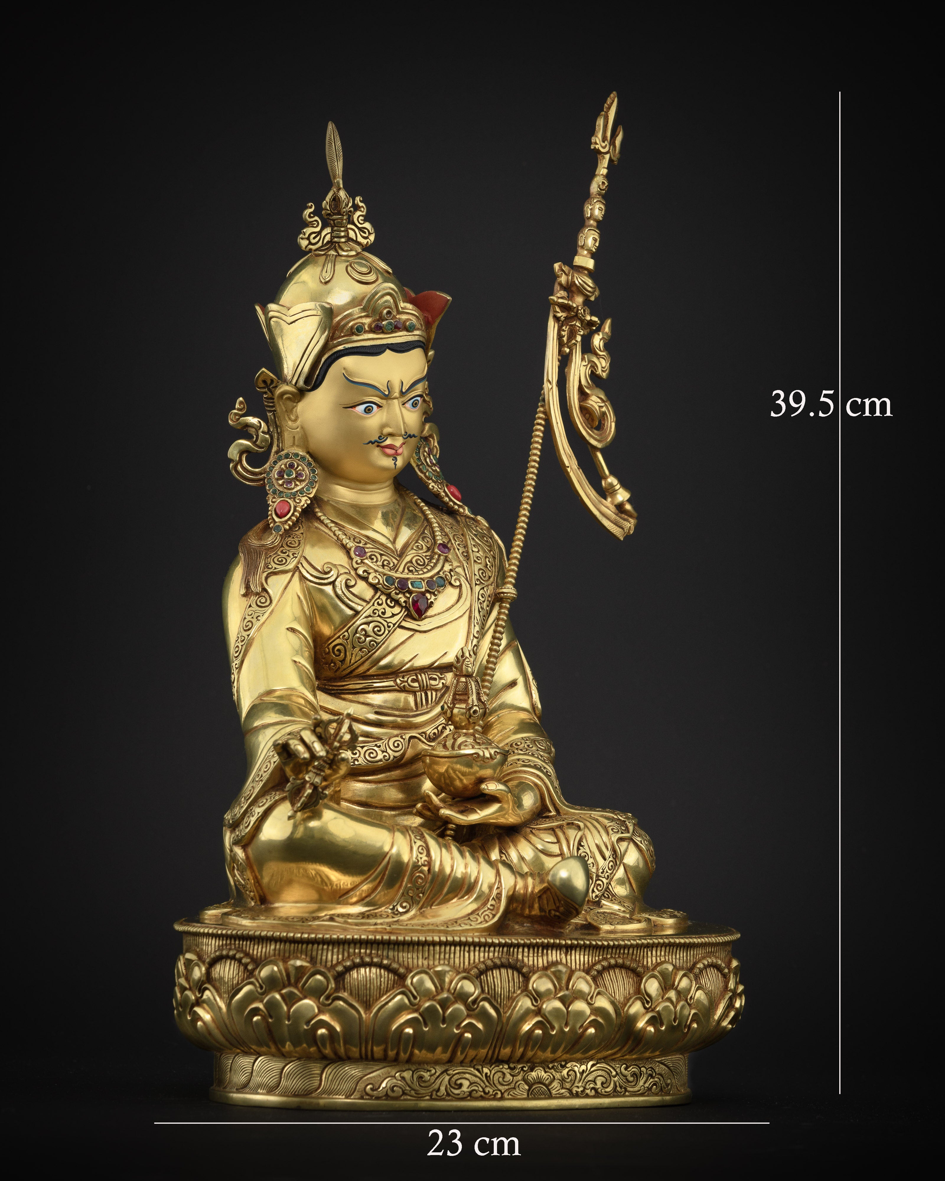 Masterpiece 15.5 Inch Guru Rinpoche Statue | A Spiritual Treasure