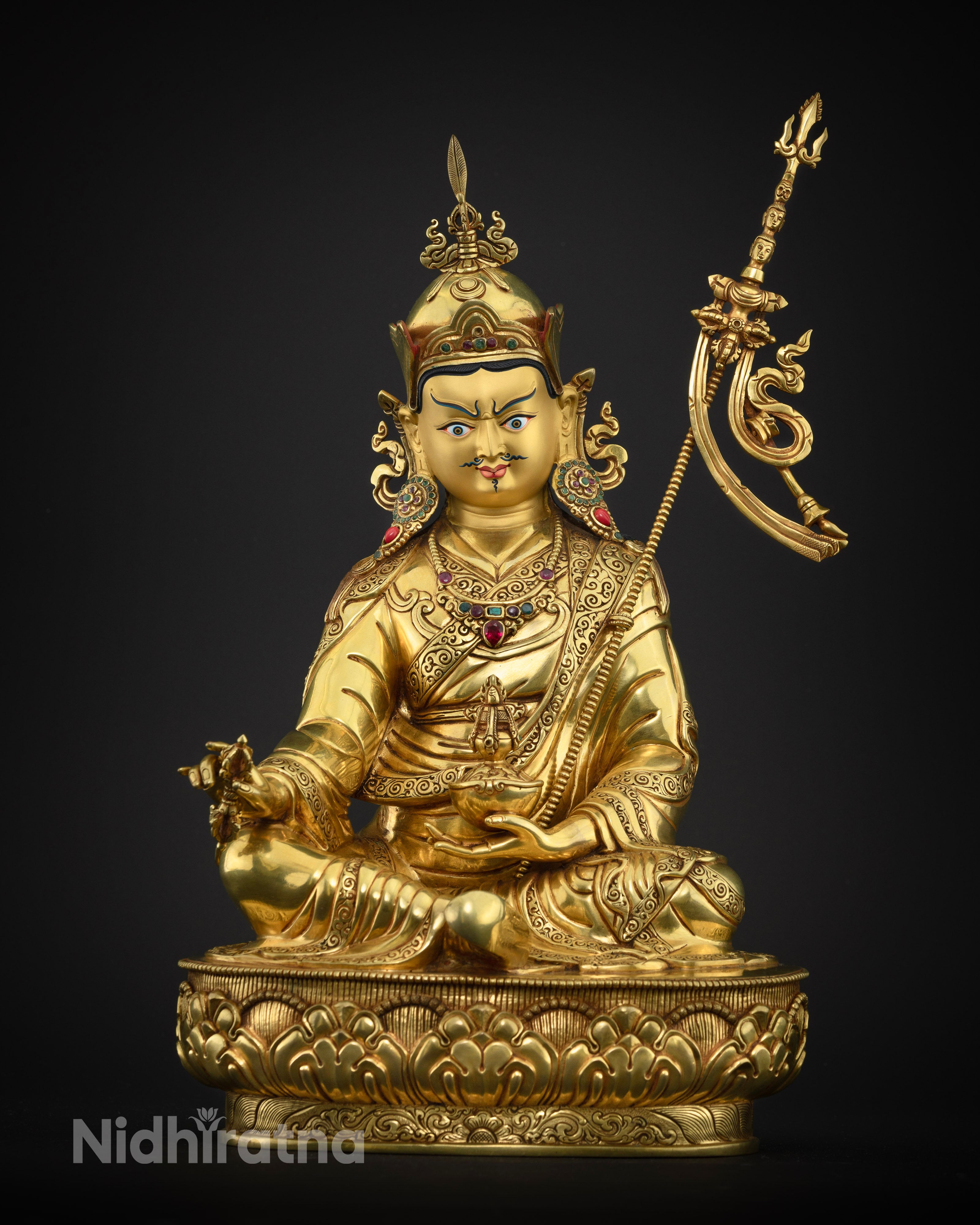 Masterpiece 15.5 Inch Guru Rinpoche Statue | A Spiritual Treasure