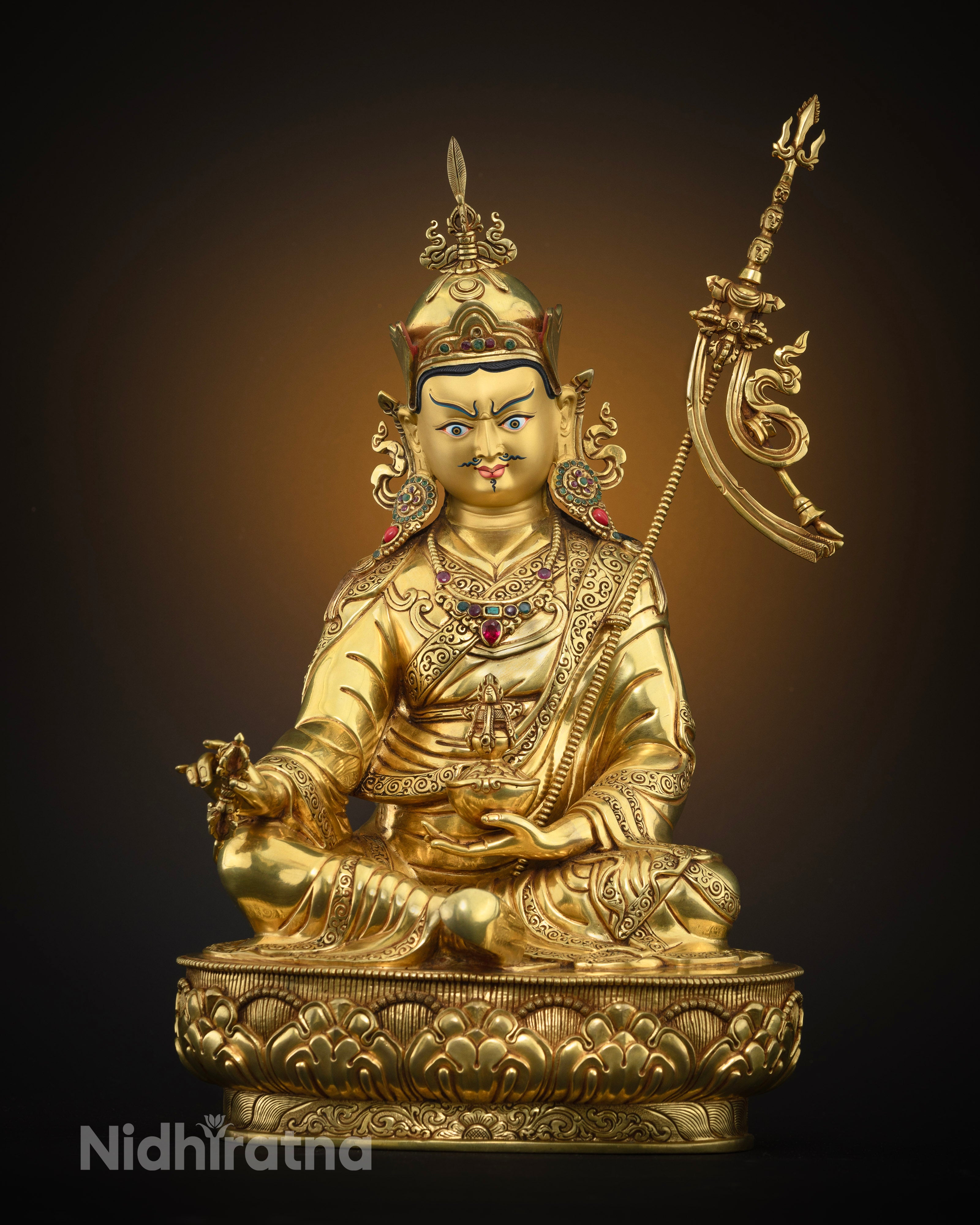Masterpiece 15.5 Inch Guru Rinpoche Statue | A Spiritual Treasure
