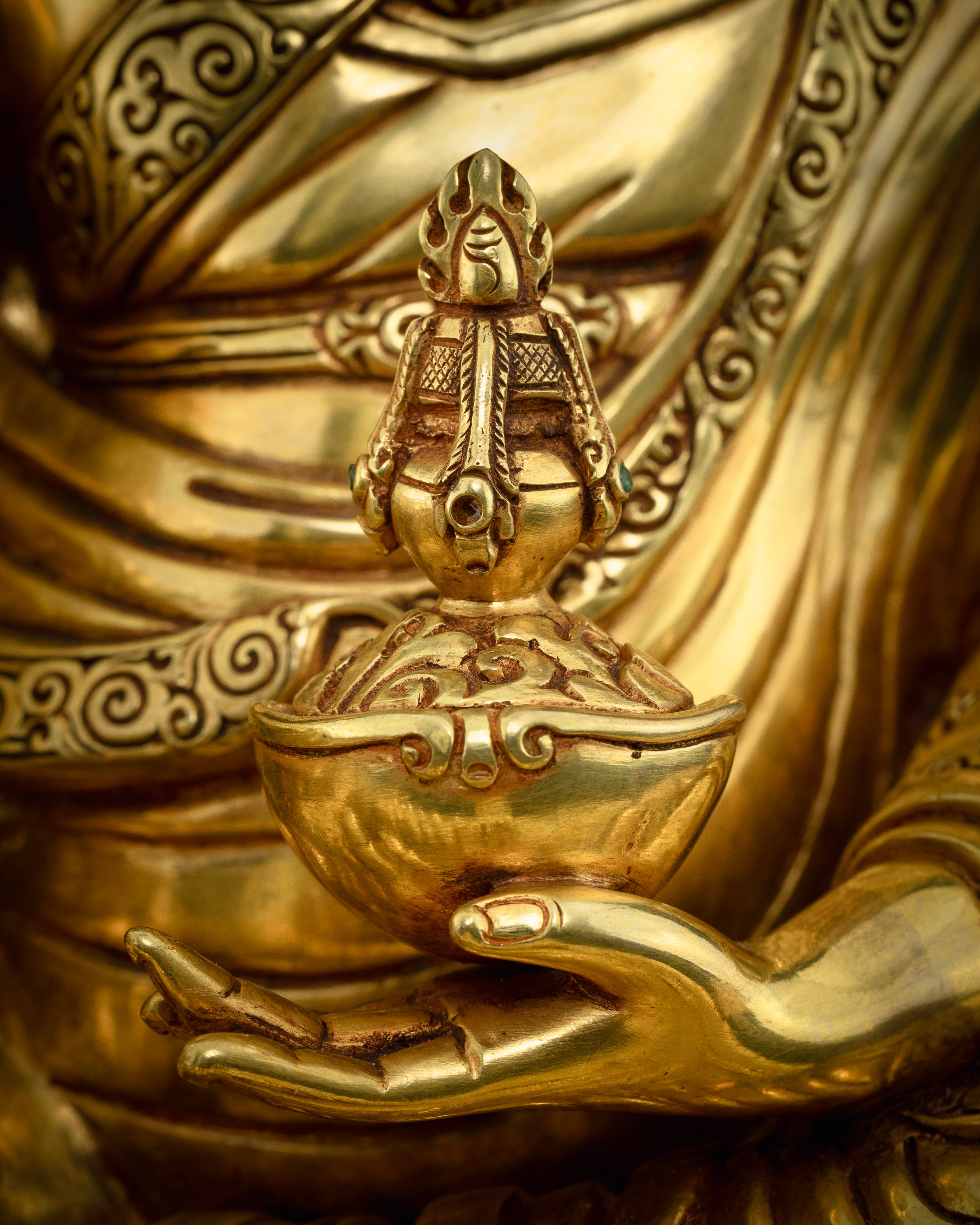 Masterpiece 15.5 Inch Guru Rinpoche Statue | A Spiritual Treasure