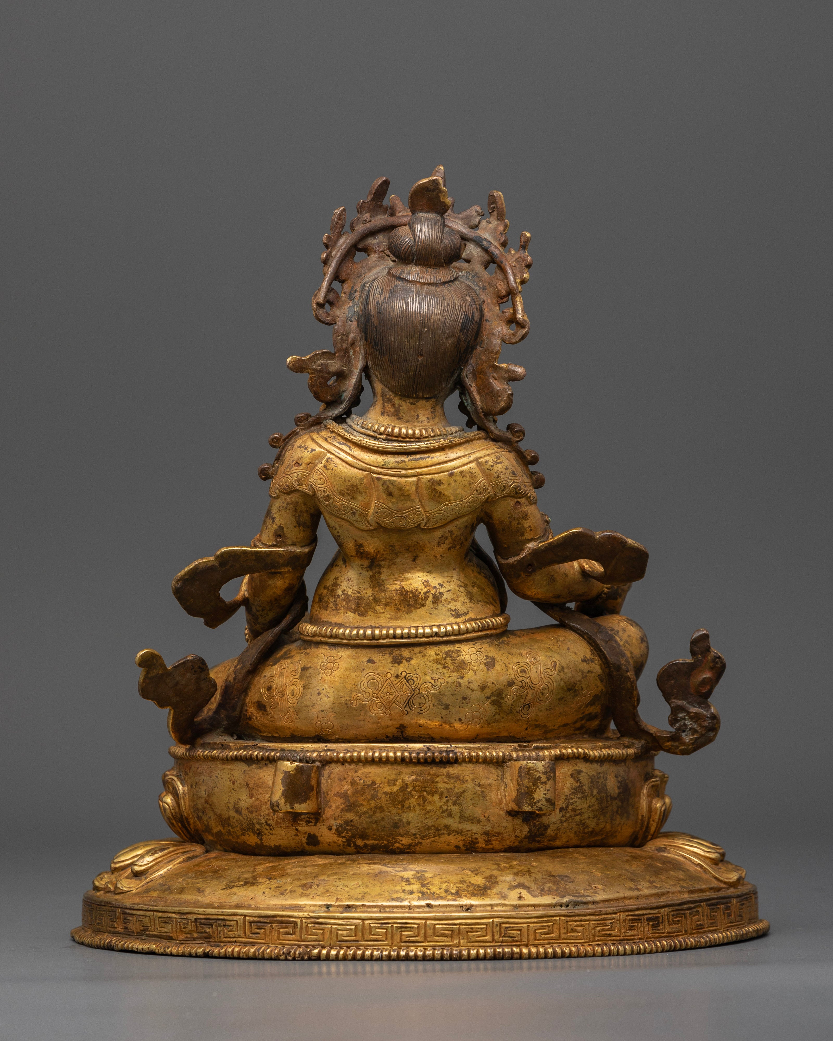 Antique Dzambhala Statue: Rare Wealth Deity Artifact