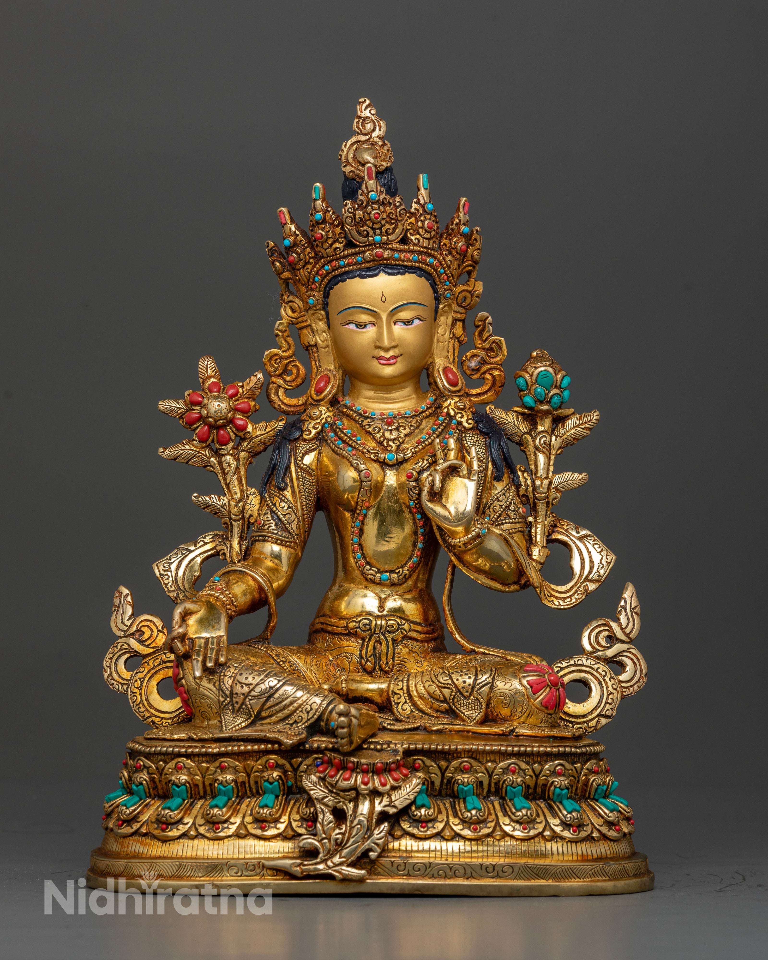 Exquisite Handcrafted Mother Green Tara Statue