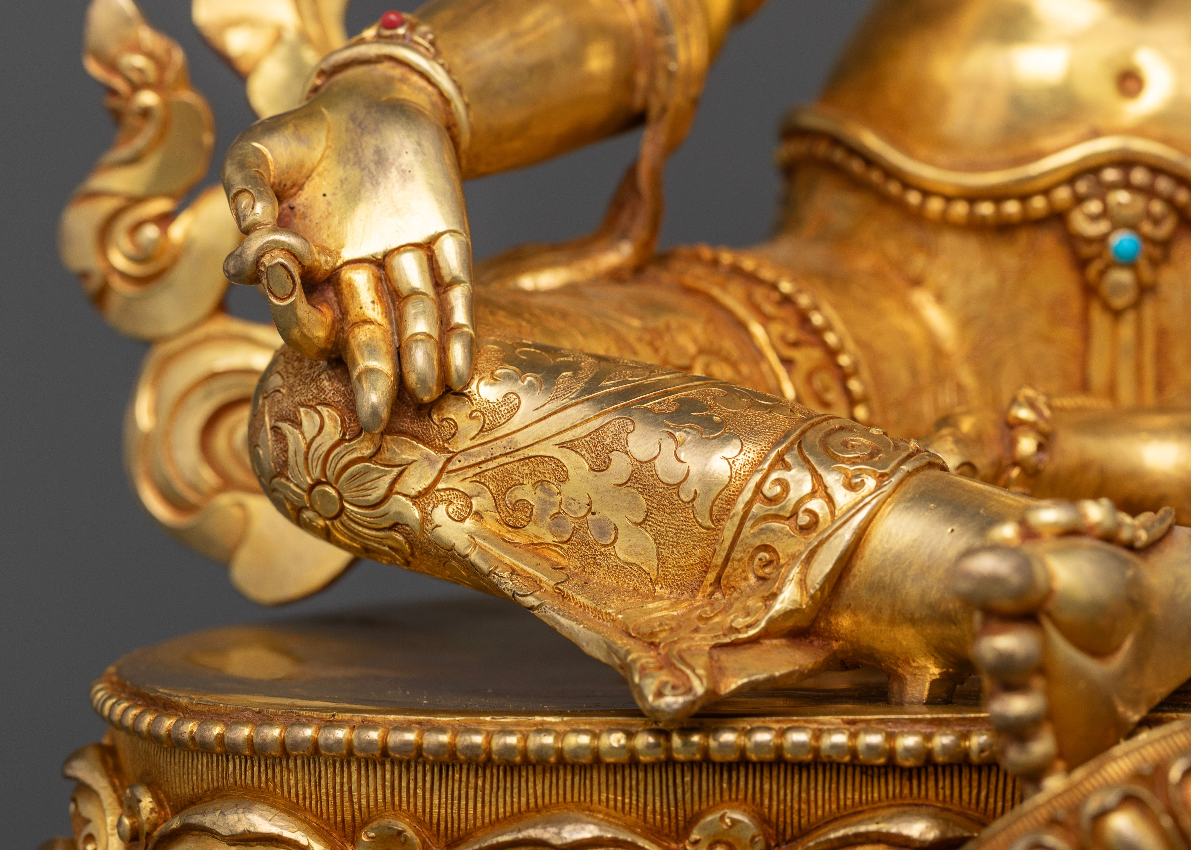 Green Tara: The Goddess of Liberation in Gold Gilded Splendor