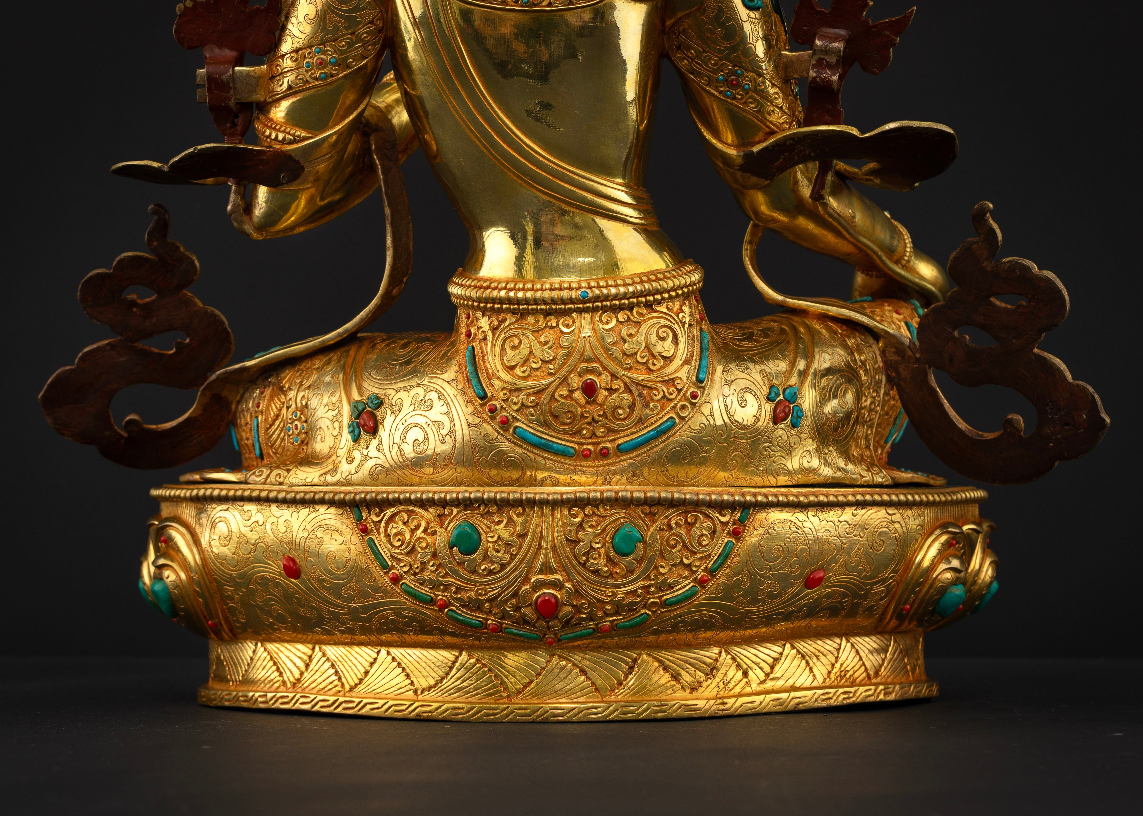 Green Tara Statue for Fulfilling Prayers and Safeguarding Devotees