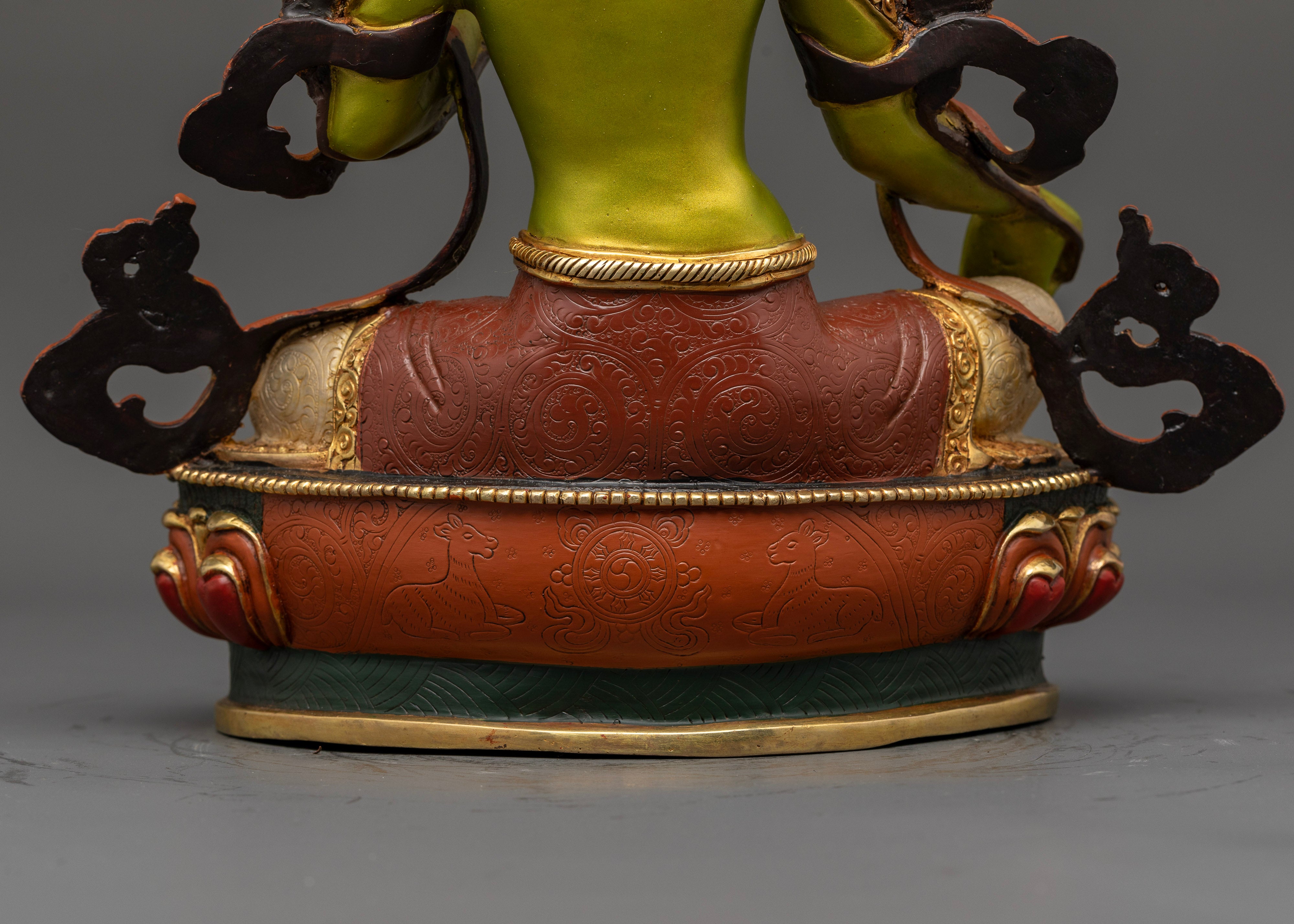 Green Tara Buddhist Goddess Statue | Himalayan Ritual Art