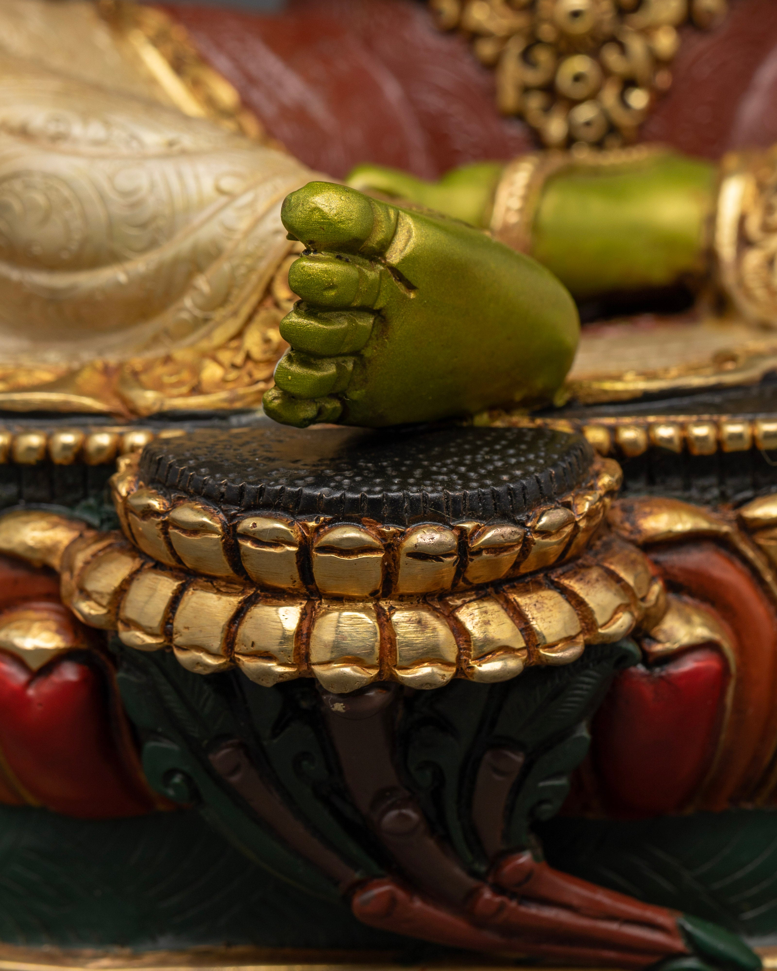 Green Tara Buddhist Goddess Statue | Himalayan Ritual Art