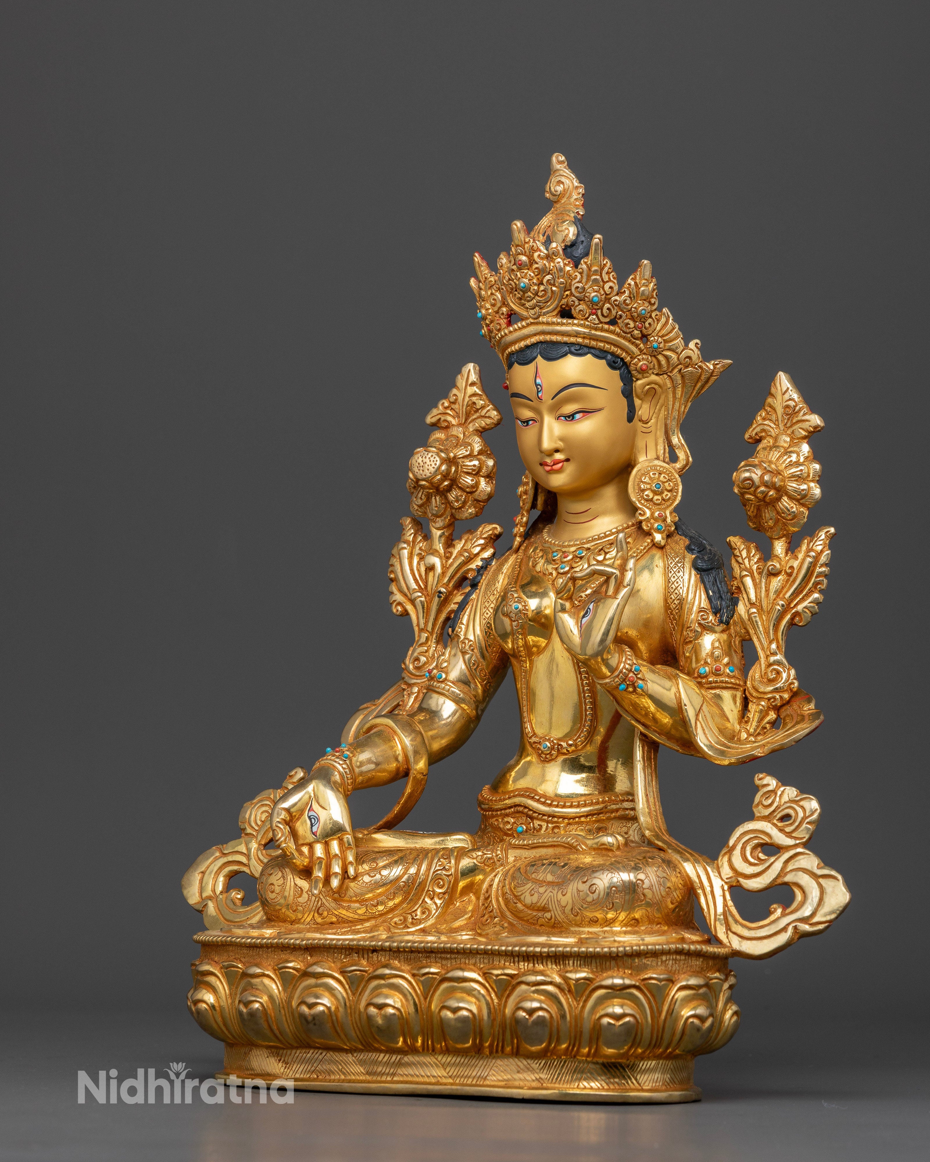 24k gold coated Goddess White Tara