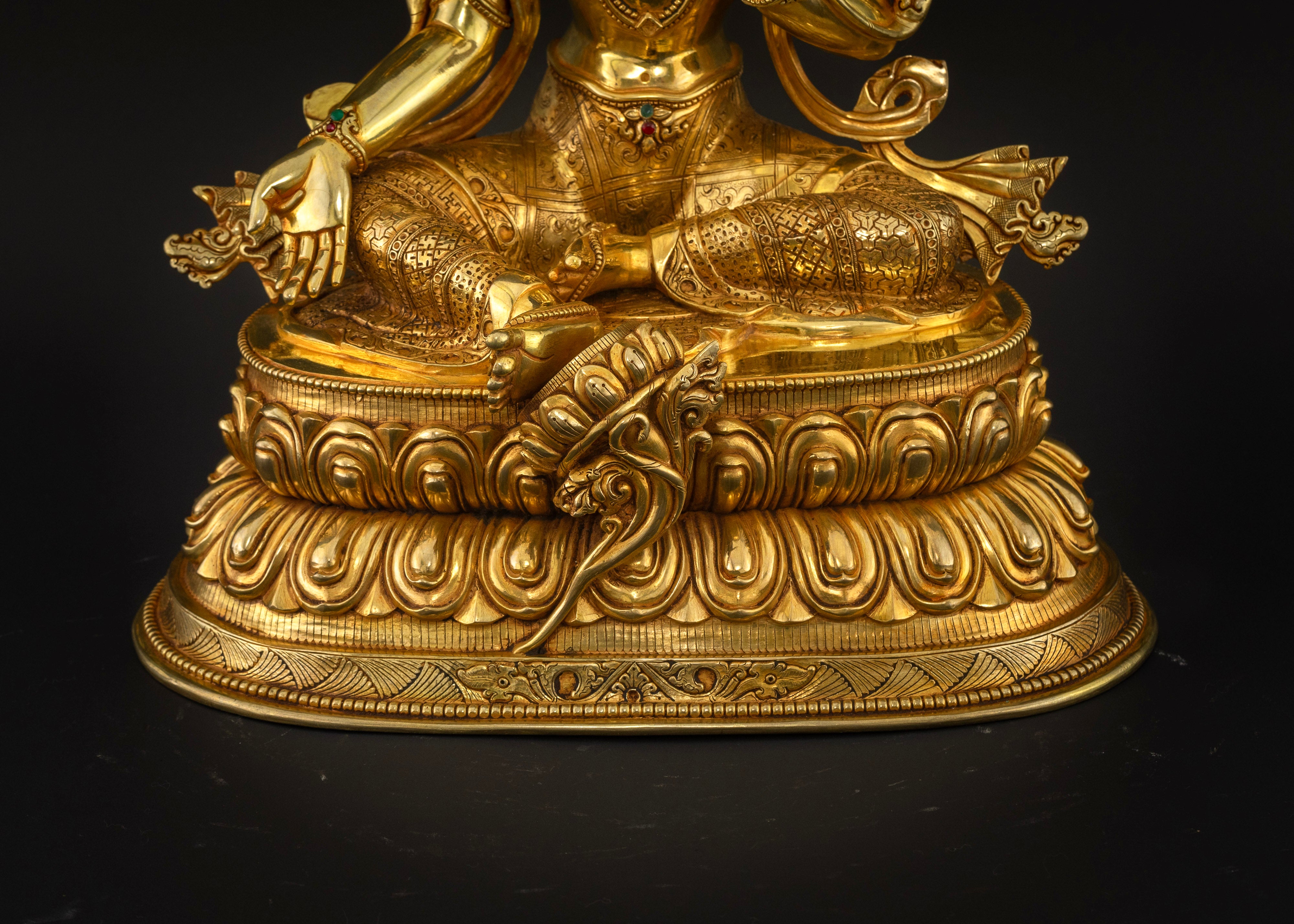 Green Tara Buddha Statue: Himalayan Tibetan Art