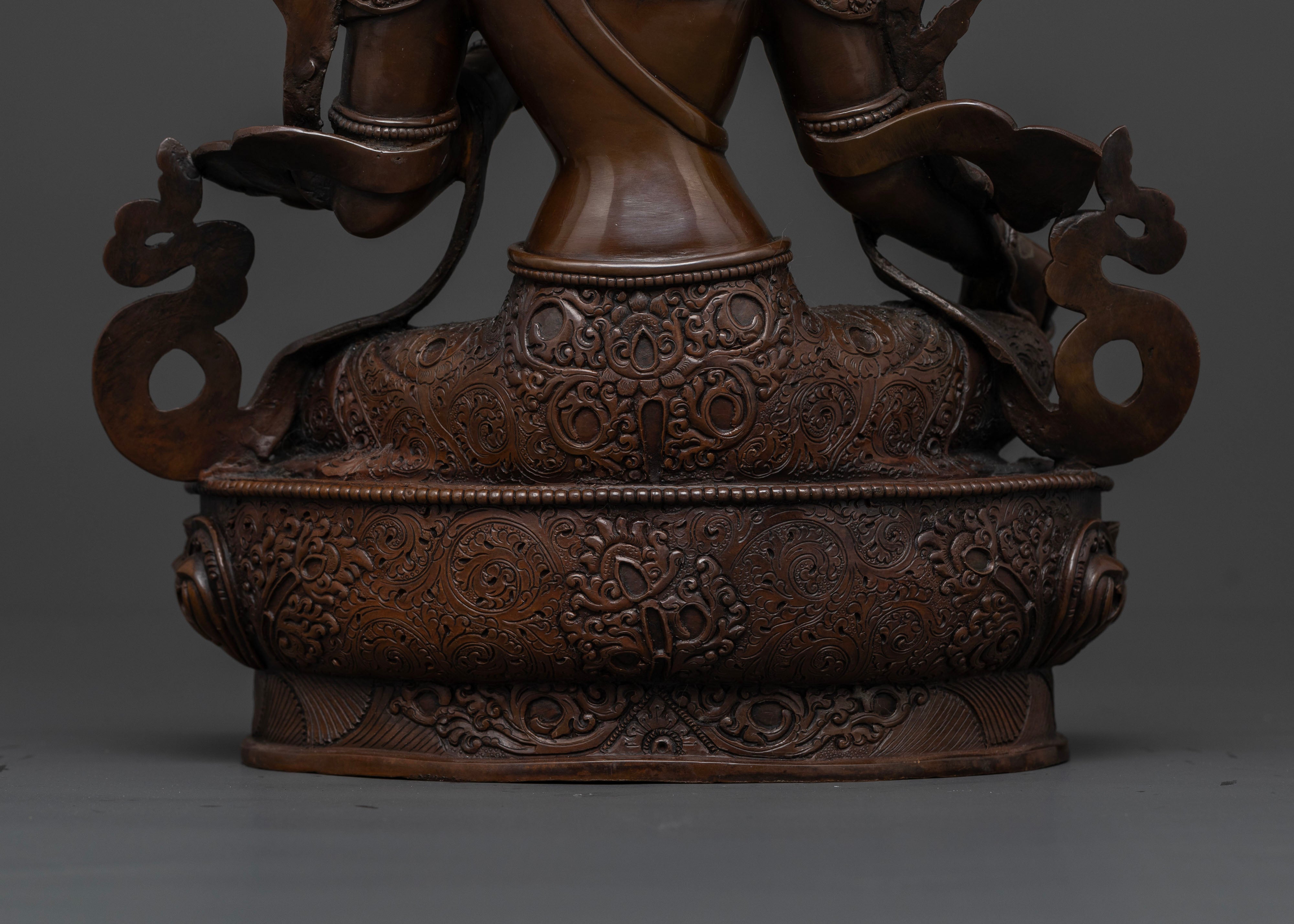 Oxidized Mother Green Tara Statue for Protection