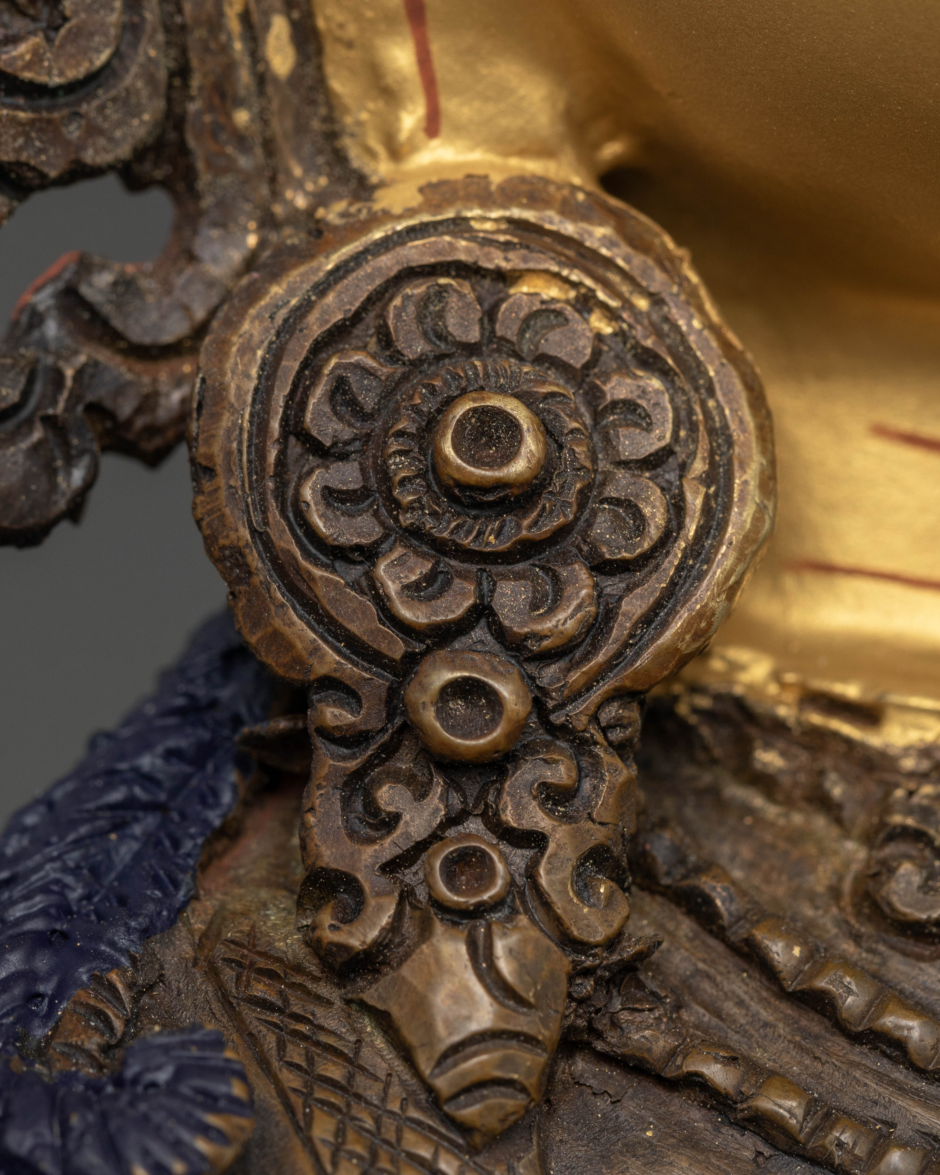 Artistic 12.8 Inch Oxidized Green Tara Statue