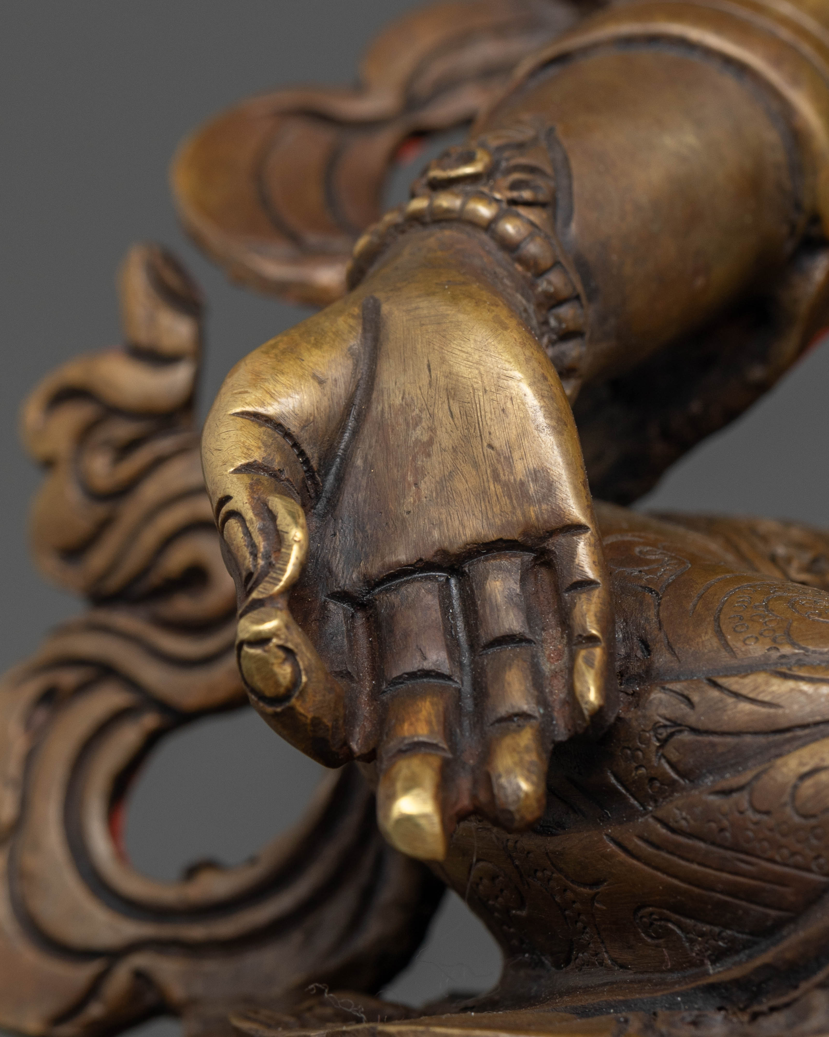 Artistic 12.8 Inch Oxidized Green Tara Statue