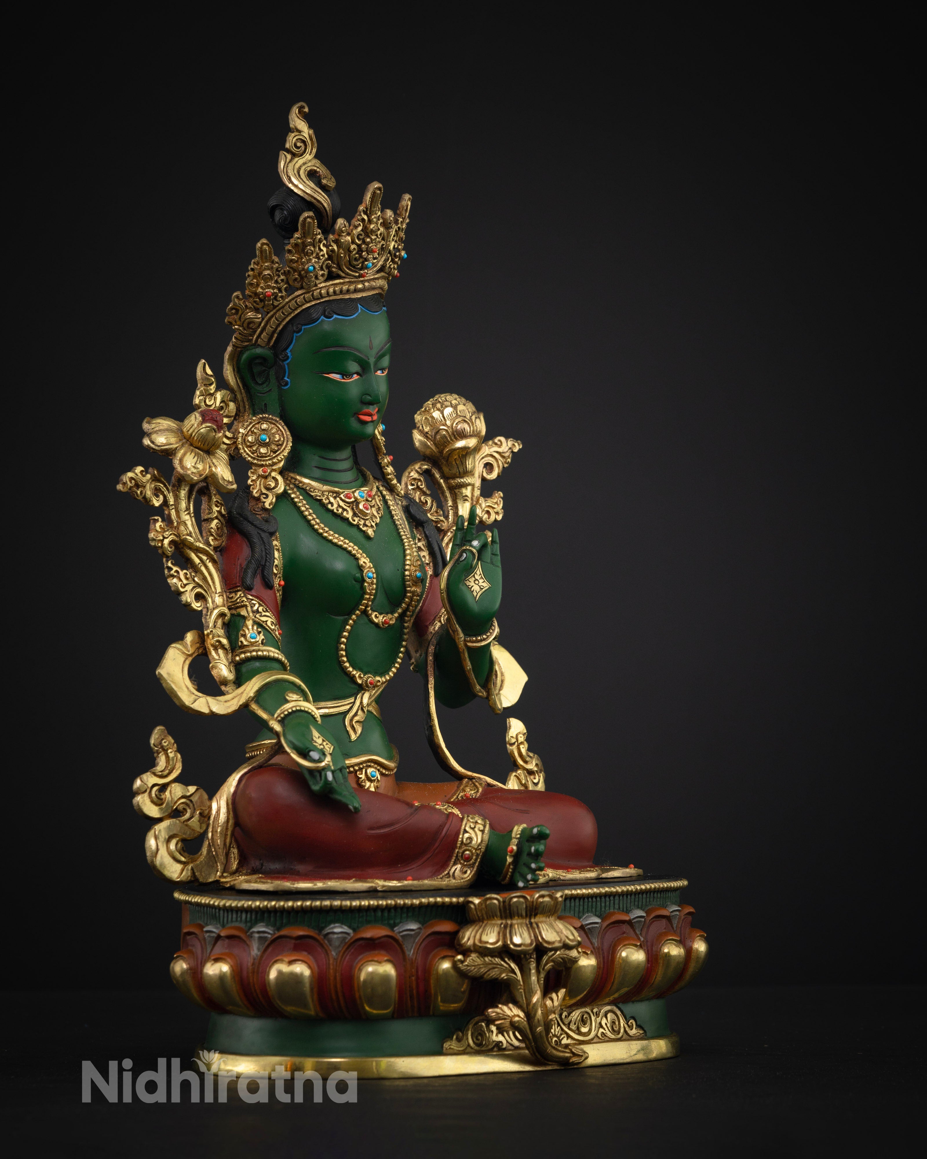 Green Tara Pure Land Statue | Spiritual Growth