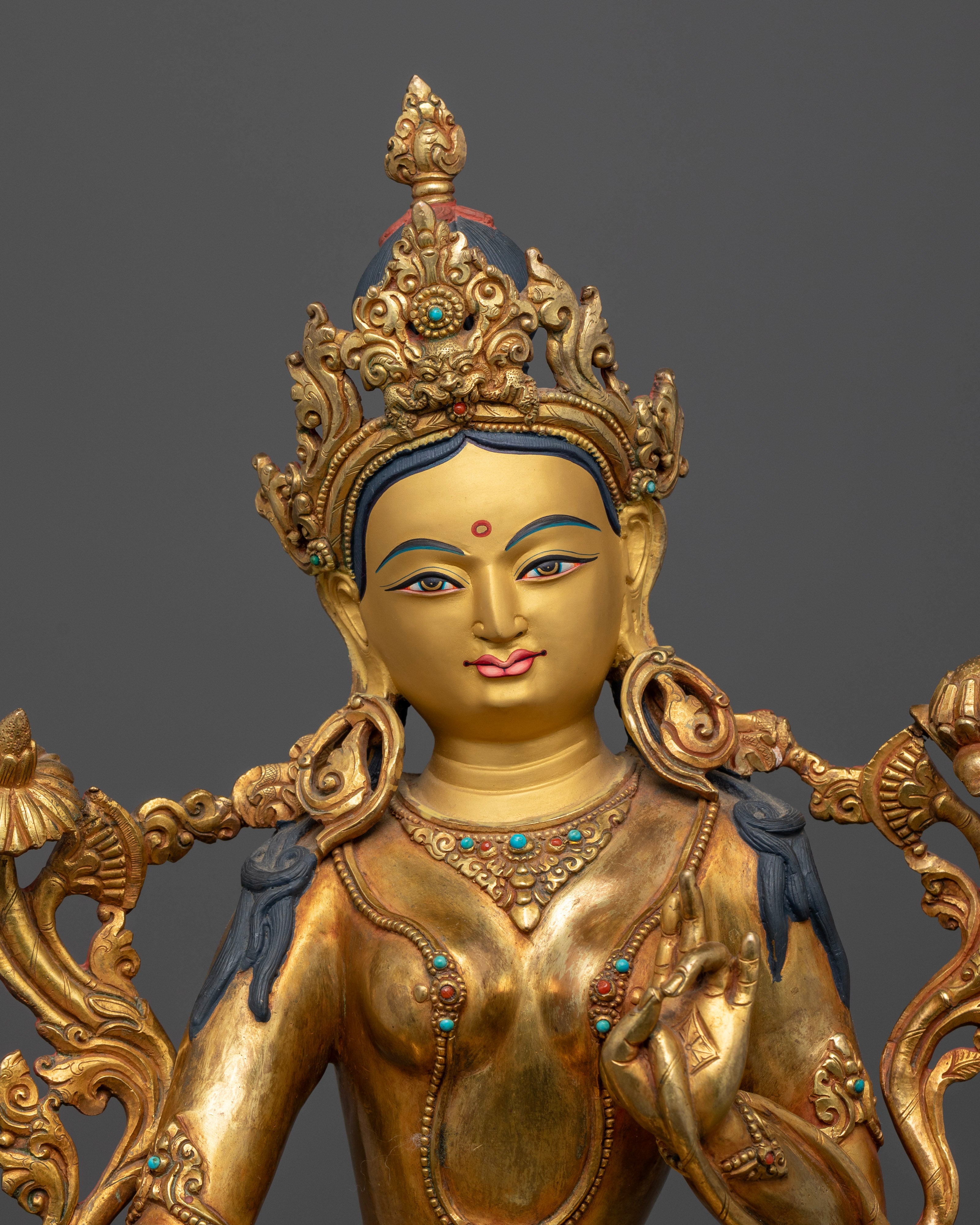 Green Tara Statue from Nepal: Elegance and Spirituality
