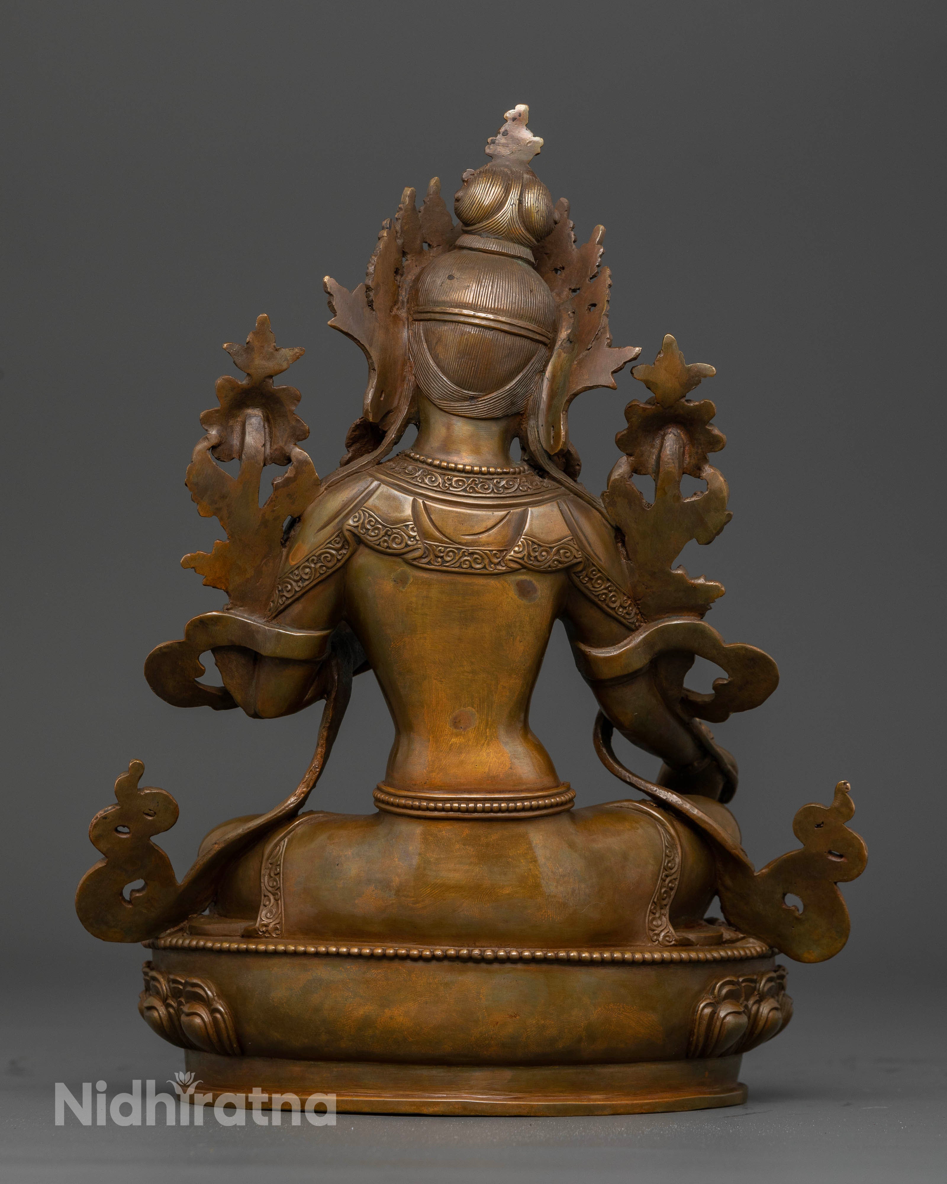 9.6 Inch Oxidized Green Tara: Goddess of Protection