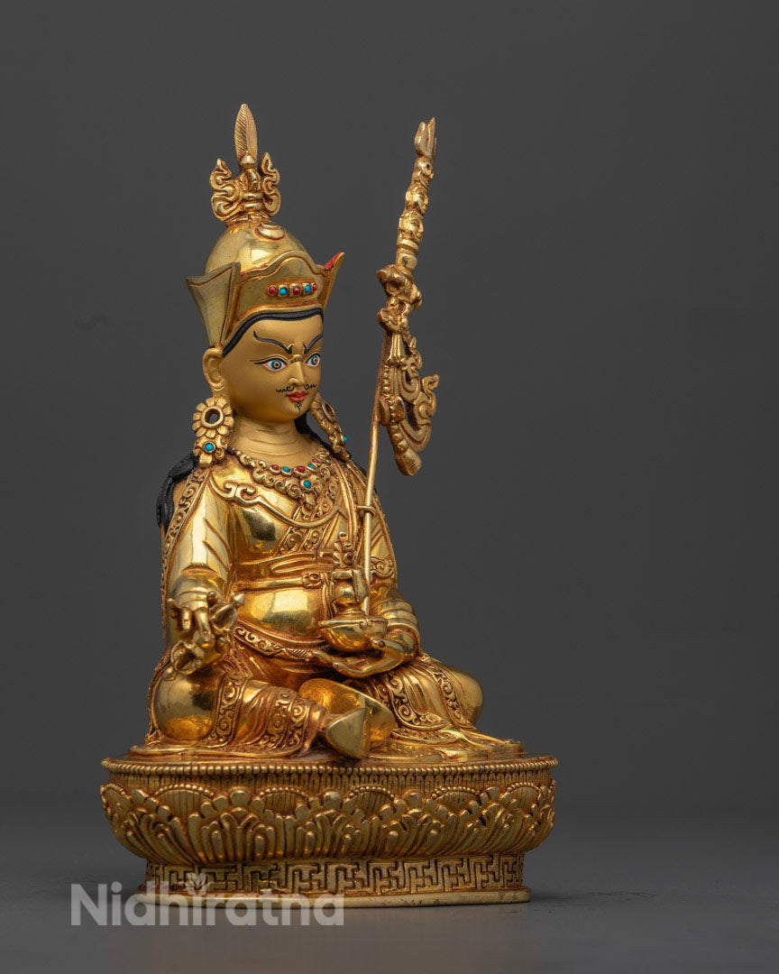 Gold-Gilded Guru Rinpoche Statue | Embodiment of Enlightenment