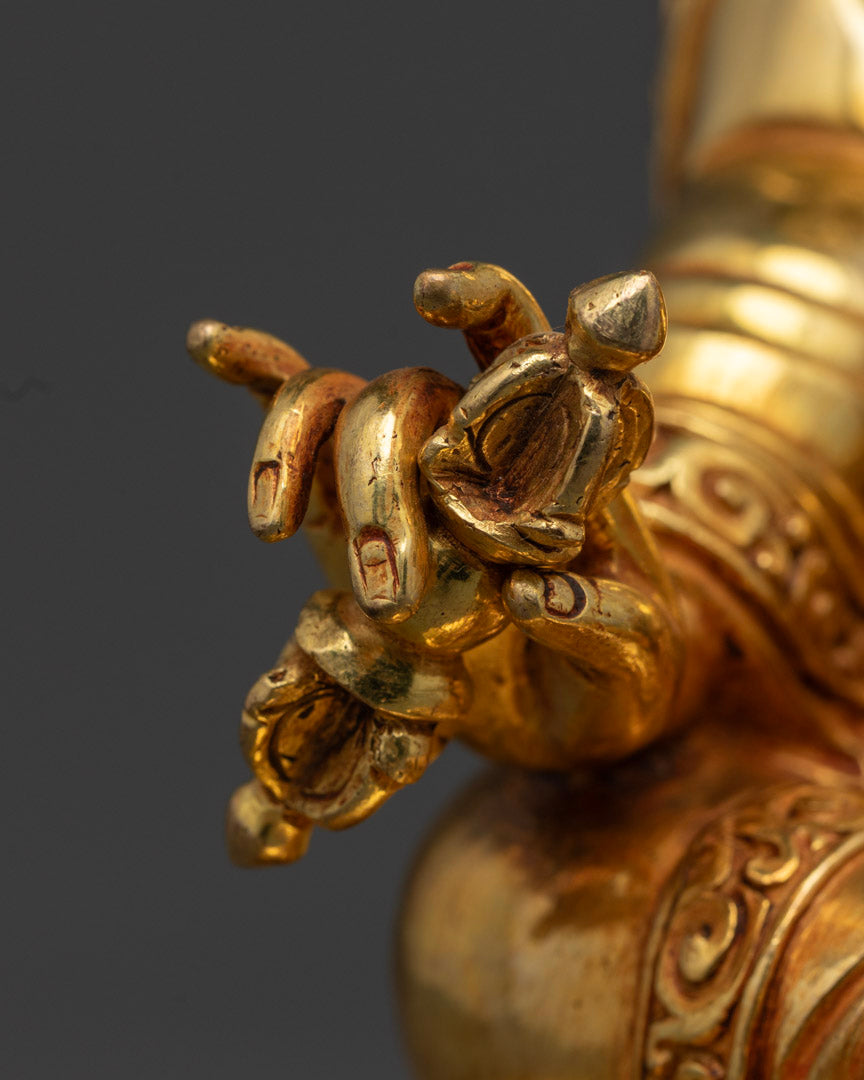 Gold-Gilded Guru Rinpoche Statue | Embodiment of Enlightenment